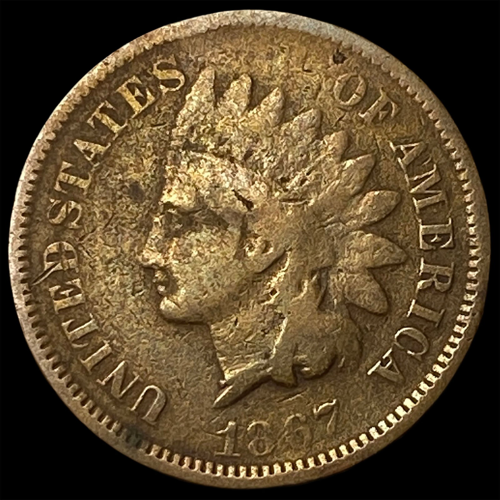 1867 Indian Head Cent LIGHTLY CIRCULATED: 1867 Indian Head Cent LIGHTLY CIRCULATED