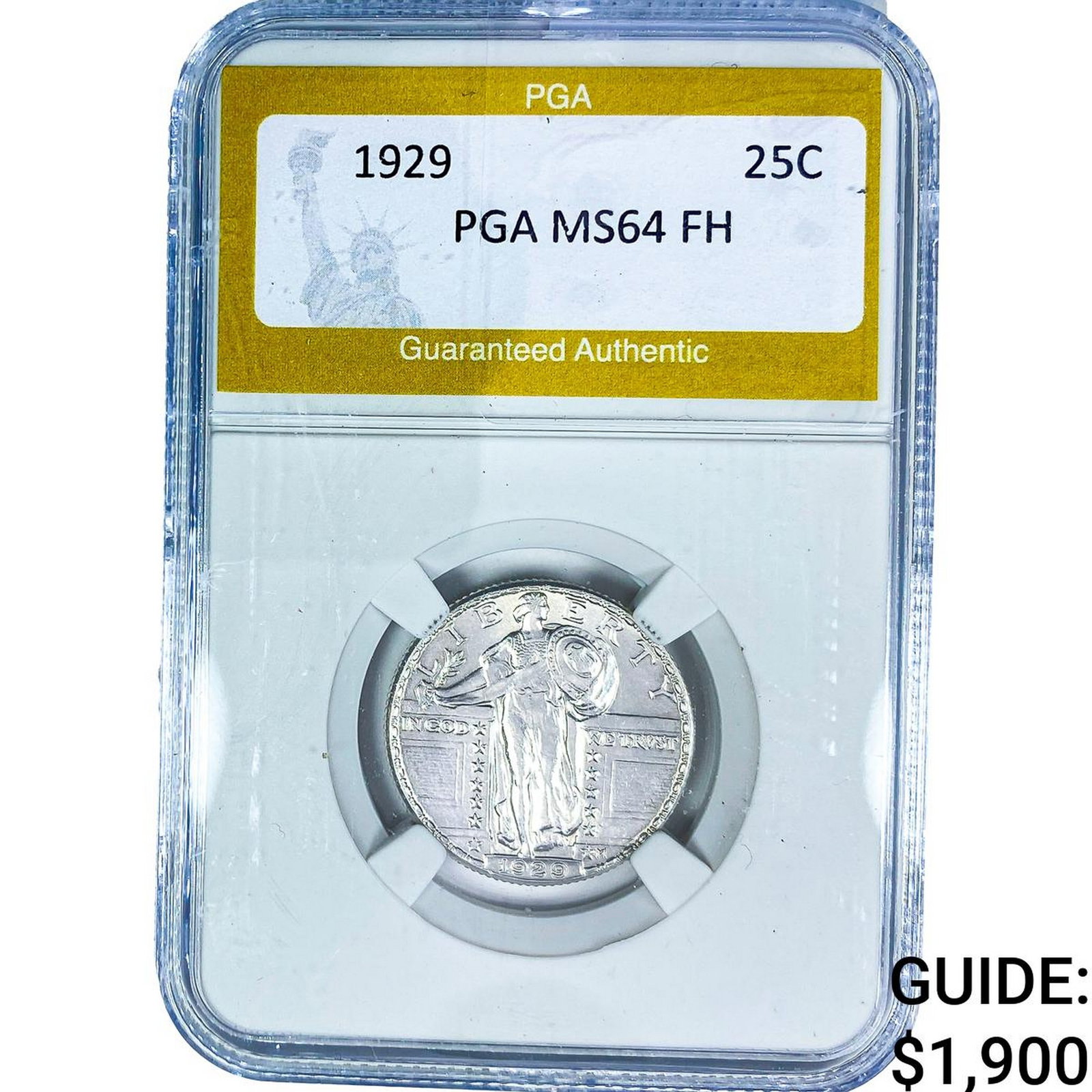 1929 Standing Liberty Quarter PGA MS64 FH: 1929 Standing Liberty Quarter PGA MS64 FH