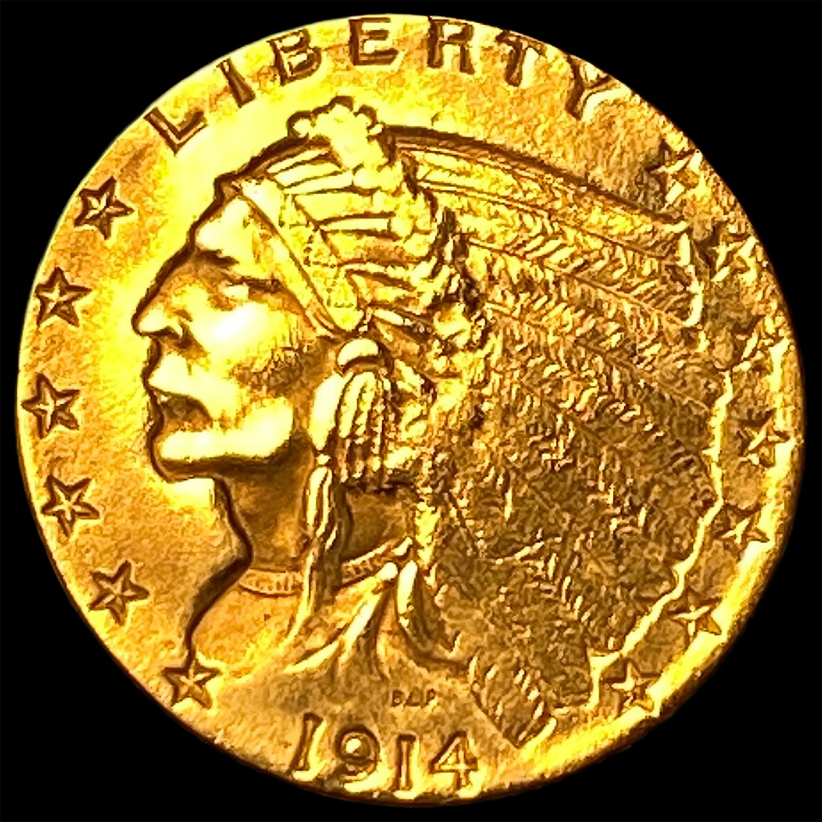 1914-D Gold $2.5 Indian Head Quarter Eagle HIGH GRADE (1 of 2)