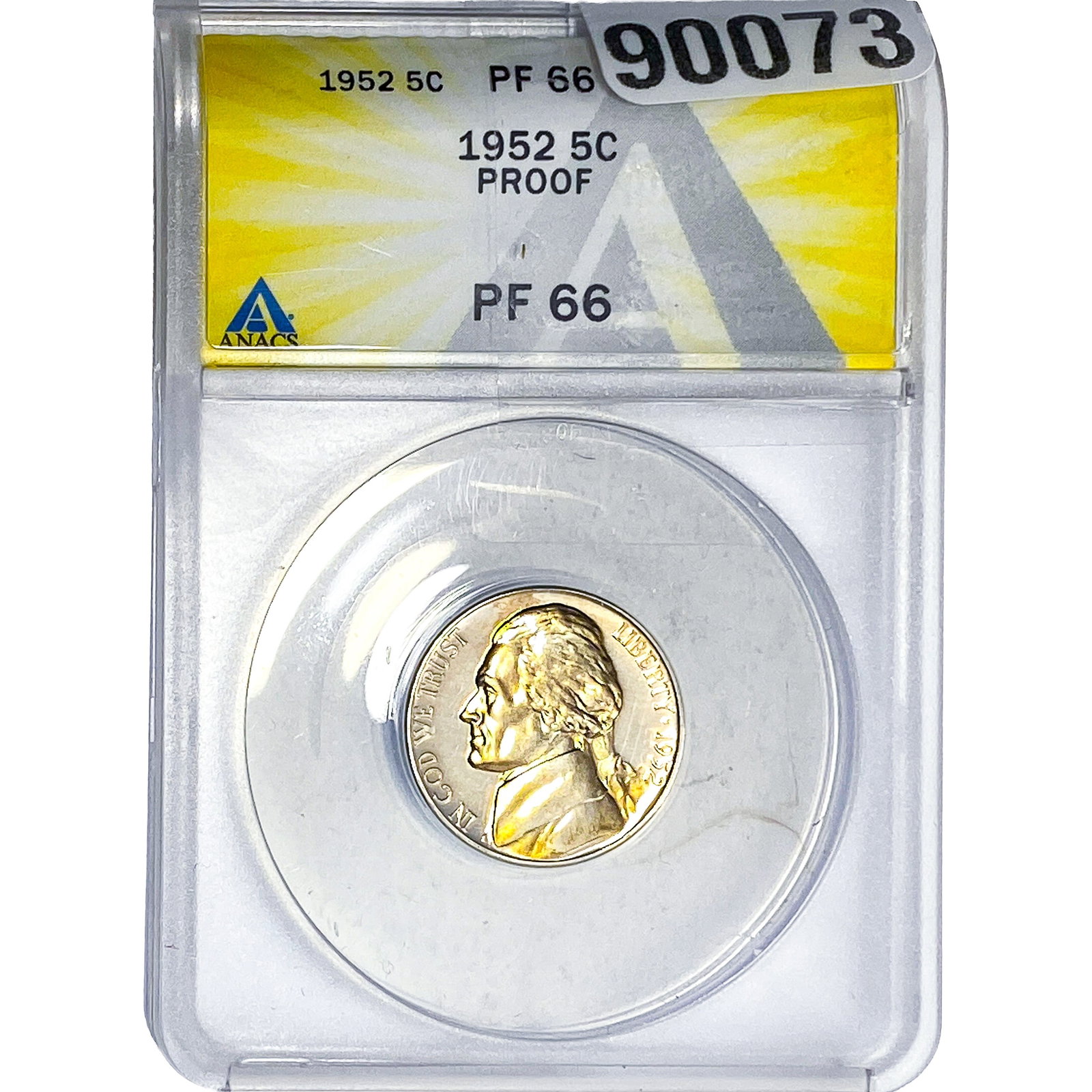 1952 Jefferson Nickel ANACS PF66 PROOF: 1952 Jefferson Nickel ANACS PF66 PROOF