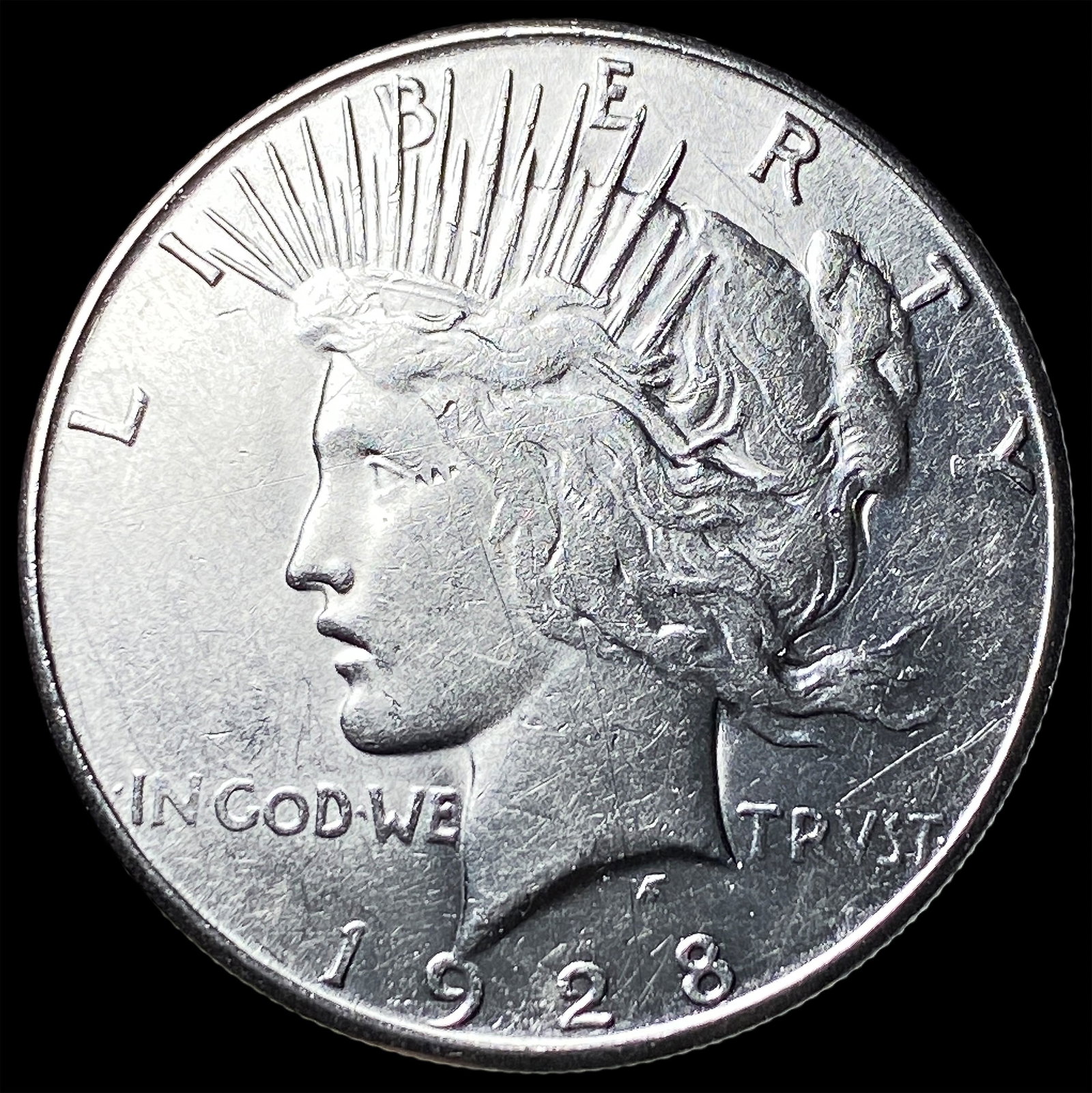 1928-S Silver Peace Dollar CLOSELY UNCIRCULATED: 1928-S Silver Peace Dollar CLOSELY UNCIRCULATED