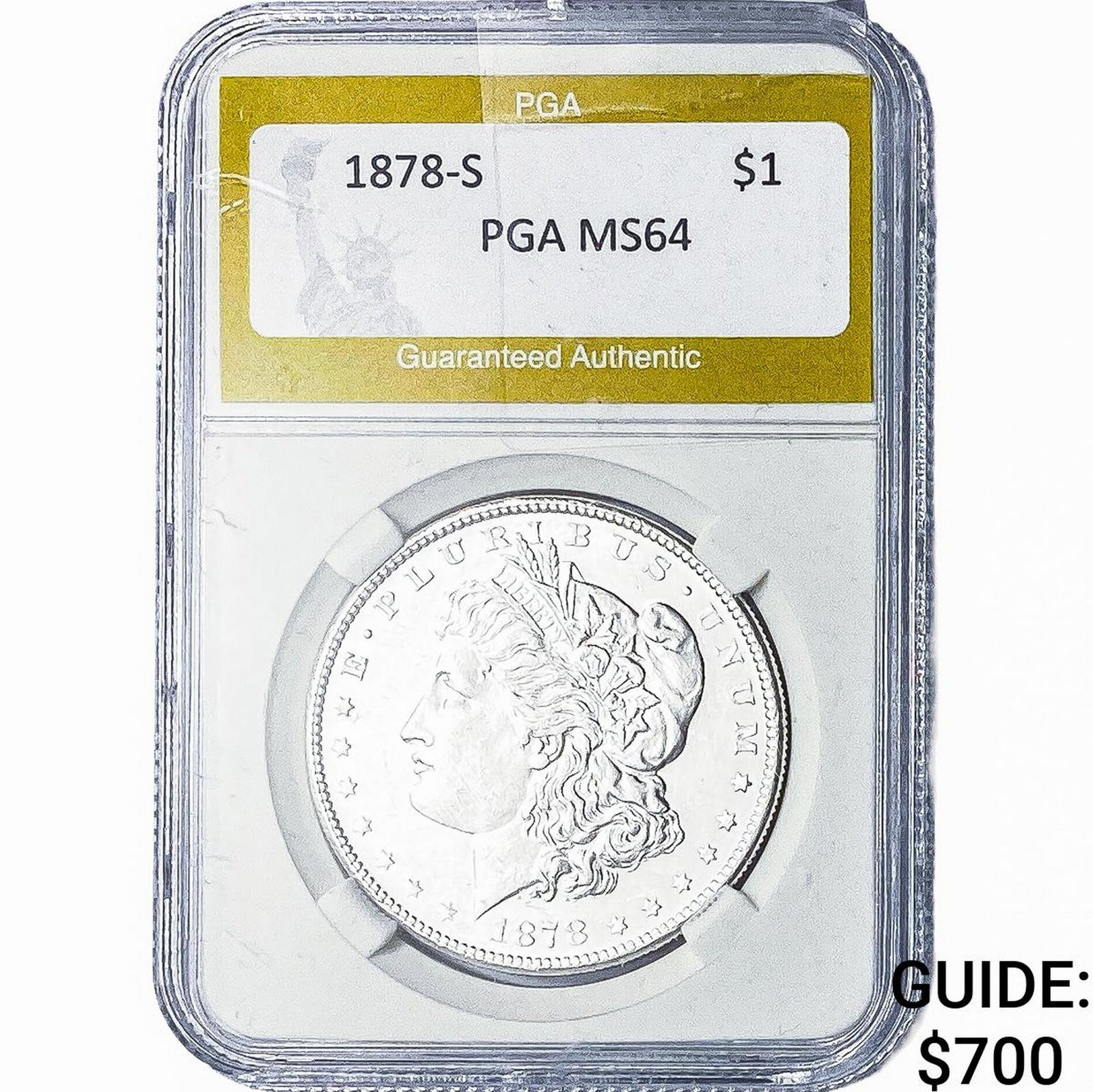1878-S Morgan Silver Dollar PGA MS64: 1878-S Morgan Silver Dollar PGA MS64