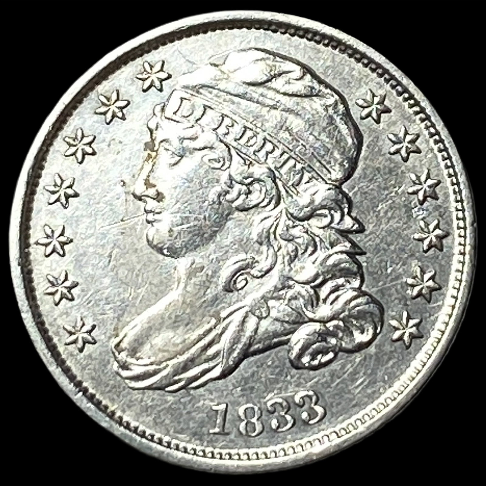 1833 Capped Bust Dime CLOSELY UNCIRCULATED: 1833 Capped Bust Dime CLOSELY UNCIRCULATED
