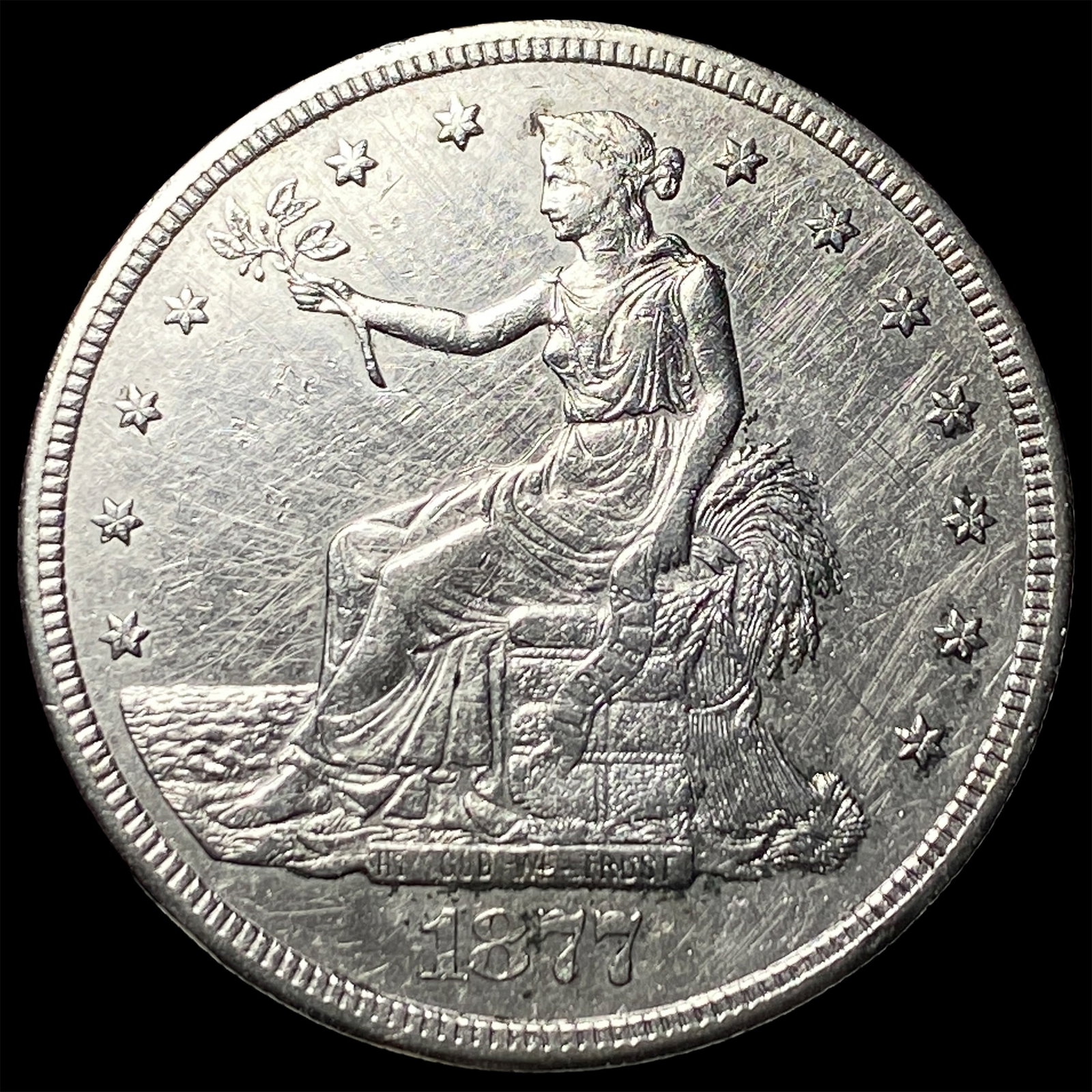 1877-S Silver Trade Dollar CLOSELY UNCIRCULATED: 1877-S Silver Trade Dollar CLOSELY UNCIRCULATED
