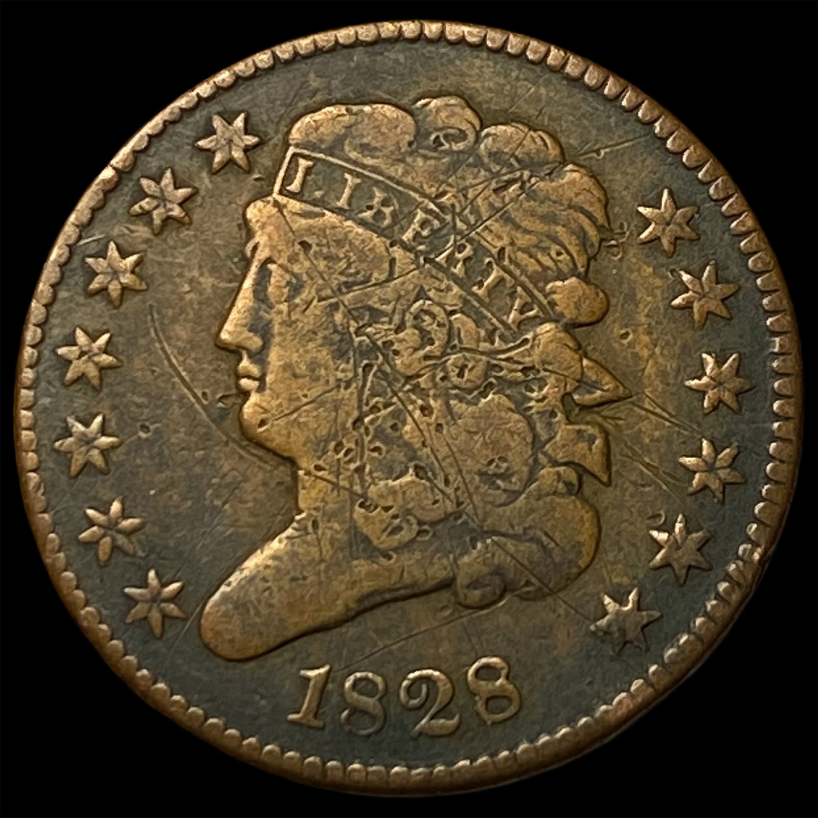 1828 Classic Head Half Cent NICELY CIRCULATED: 1828 Classic Head Half Cent NICELY CIRCULATED