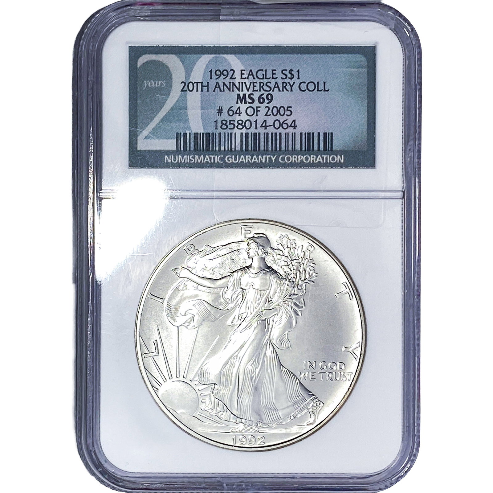 1992 NGC MS69 1 oz 20th Anniv. SE Coll: 1992 NGC MS69 1 oz 20th Anniv. SE Coll