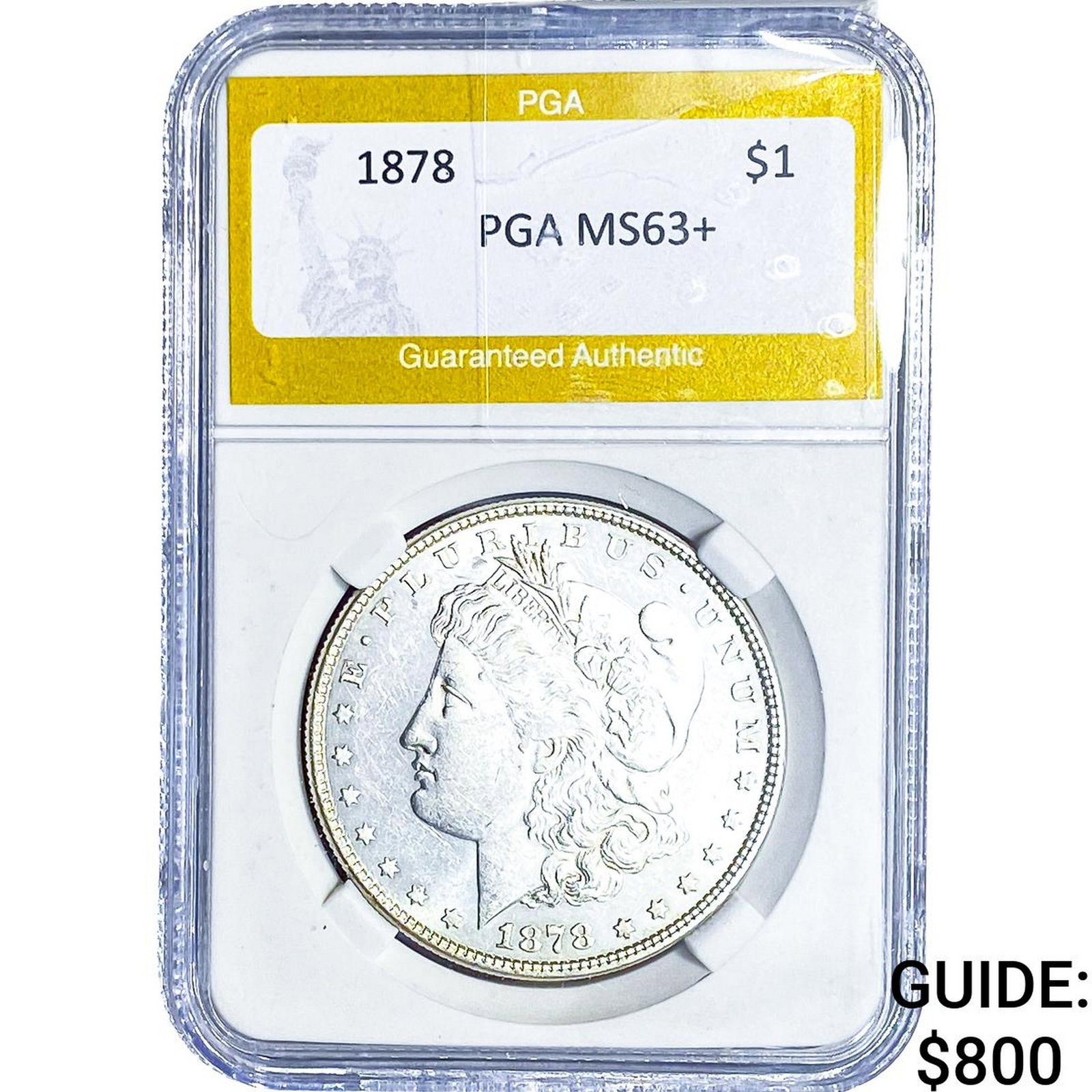 1878 Morgan Silver Dollar PGA MS63+: 1878 Morgan Silver Dollar PGA MS63+