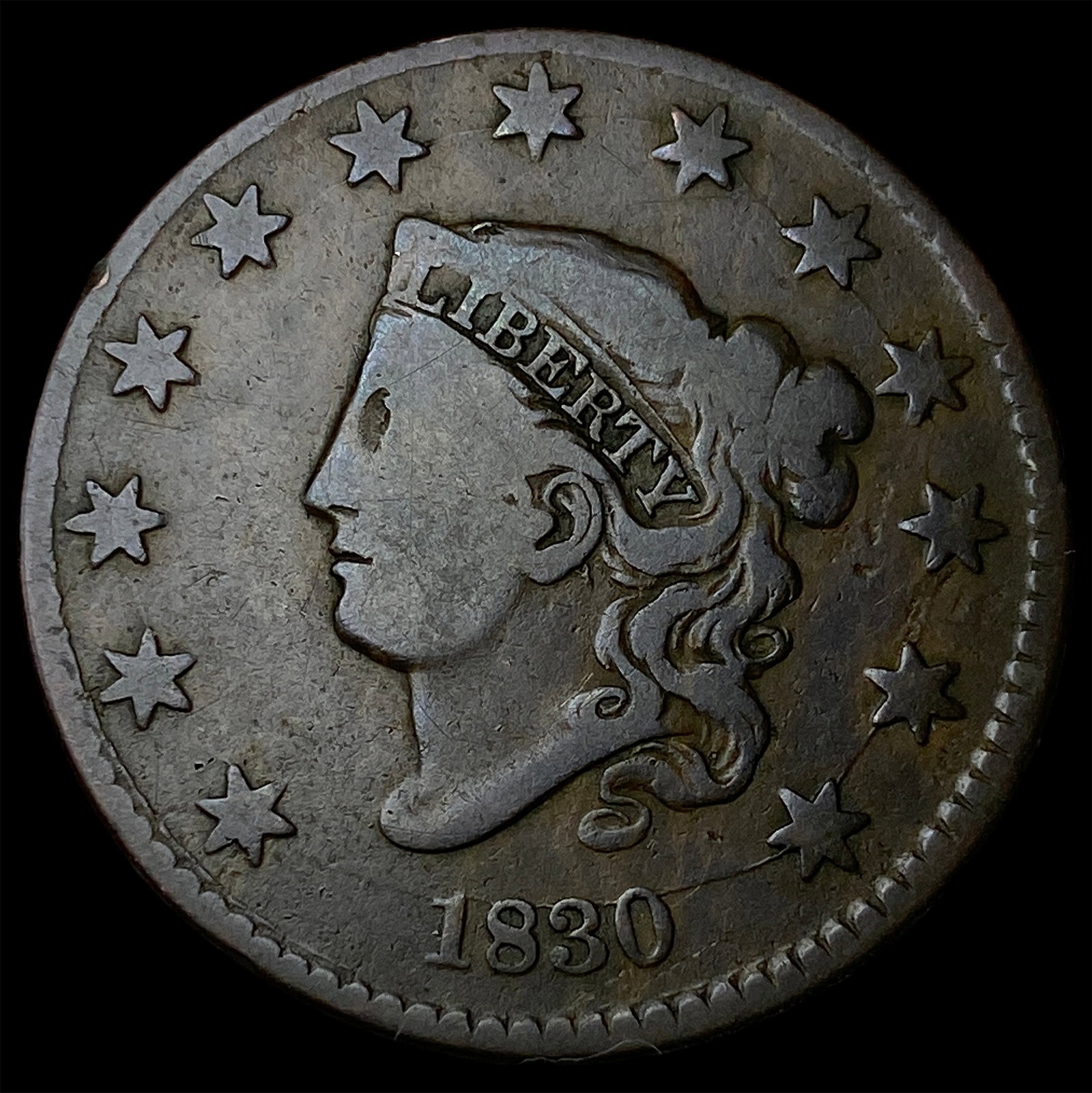 1830 Coronet Head Large Cent LIGHTLY CIRCULATED: 1830 Coronet Head Large Cent LIGHTLY CIRCULATED
