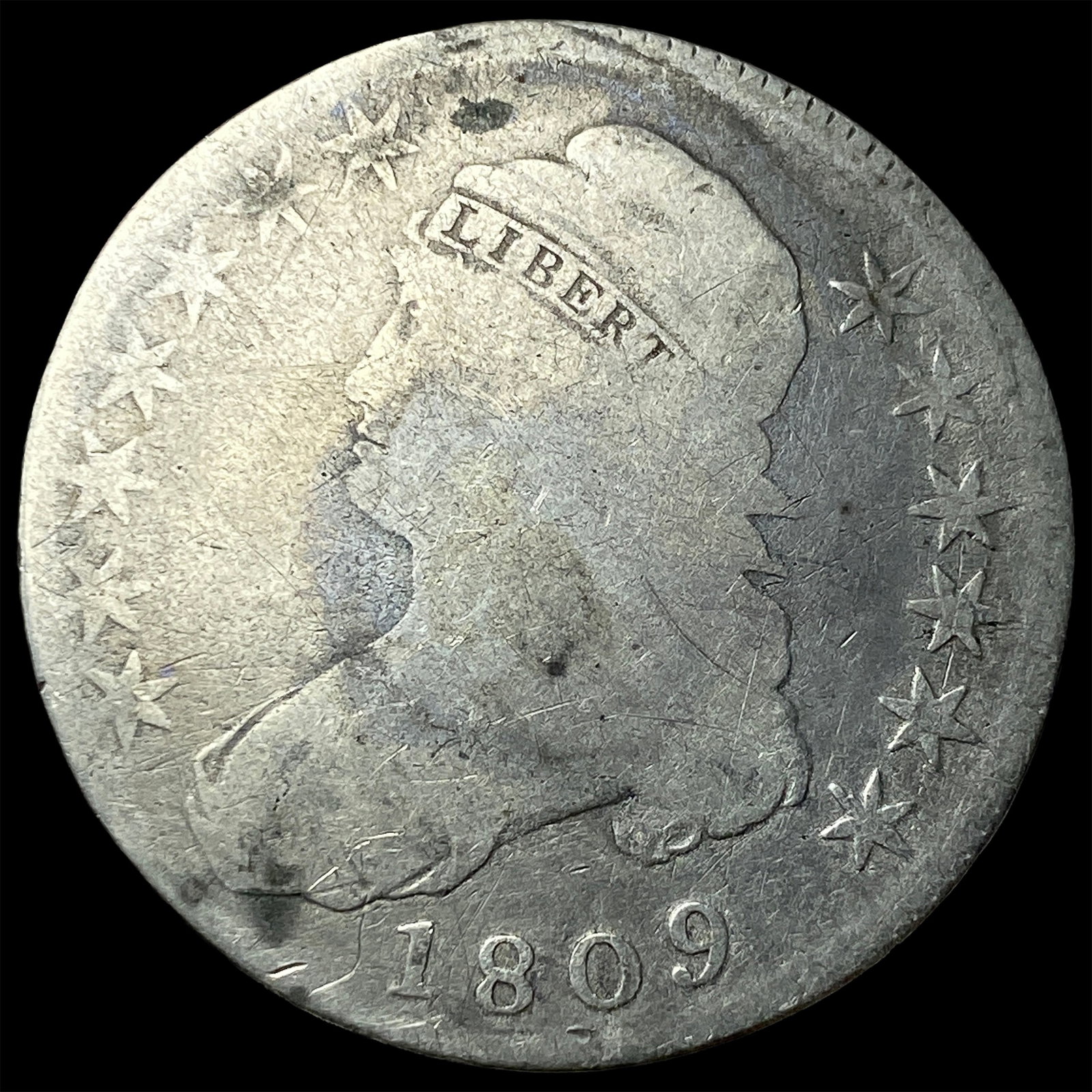 1809 Capped Bust Half Dollar NICELY CIRCULATED: 1809 Capped Bust Half Dollar NICELY CIRCULATED