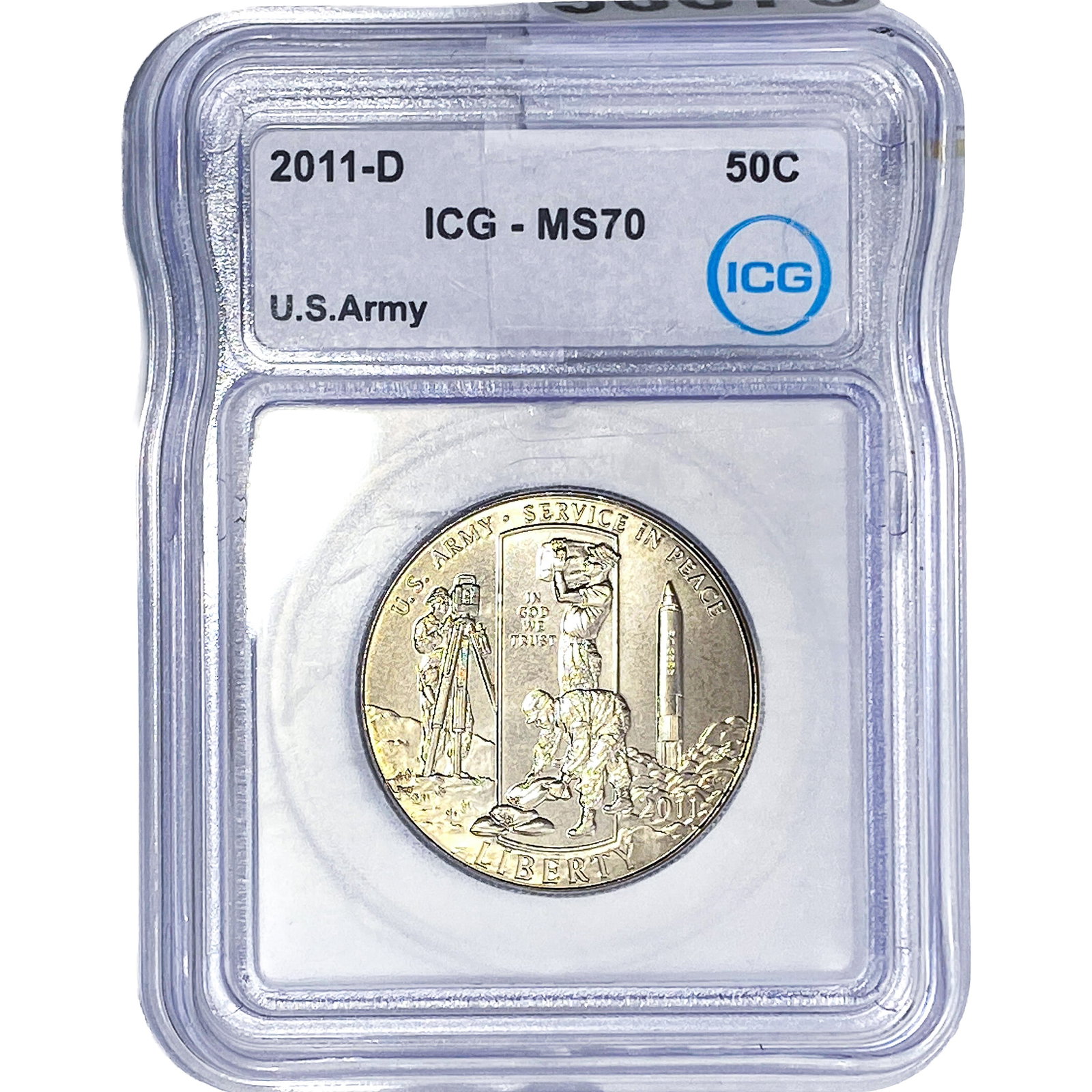 2011-D ICG MS70 50C US ARMY: 2011-D ICG MS70 50C US ARMY