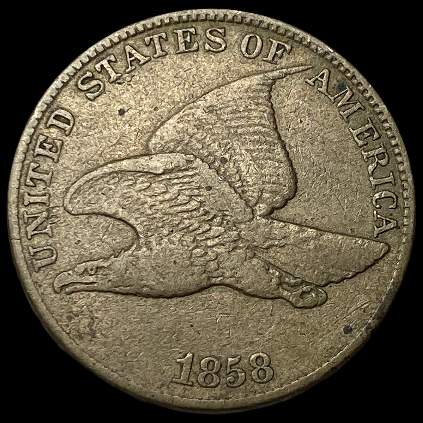 1858 Flying Eagle Cent ABOUT UNCIRCULATED (1 of 2)