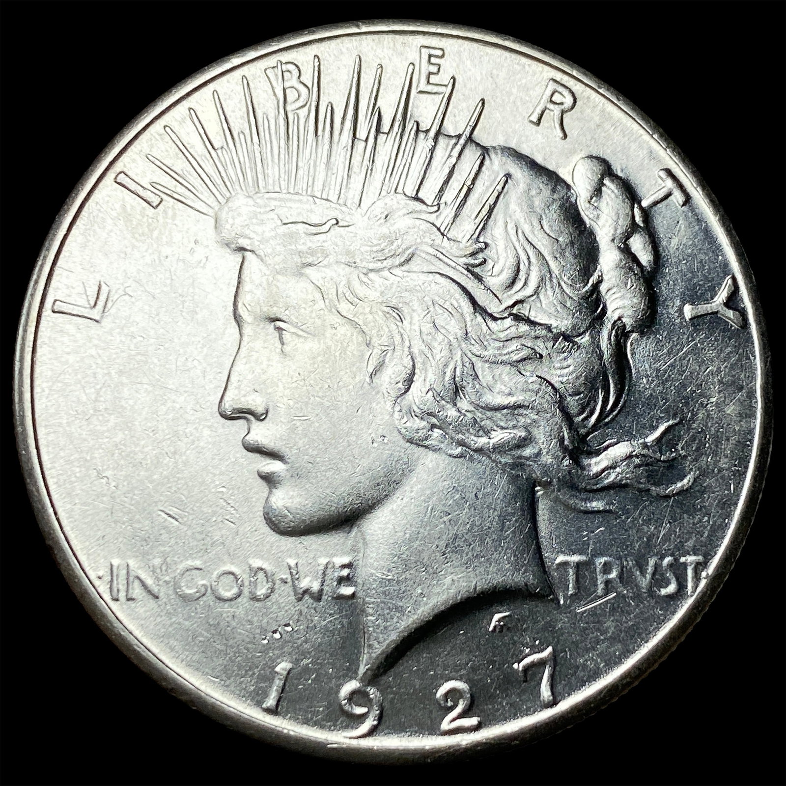 1927-S Silver Peace Dollar CHOICE AU: 1927-S Silver Peace Dollar CHOICE AU