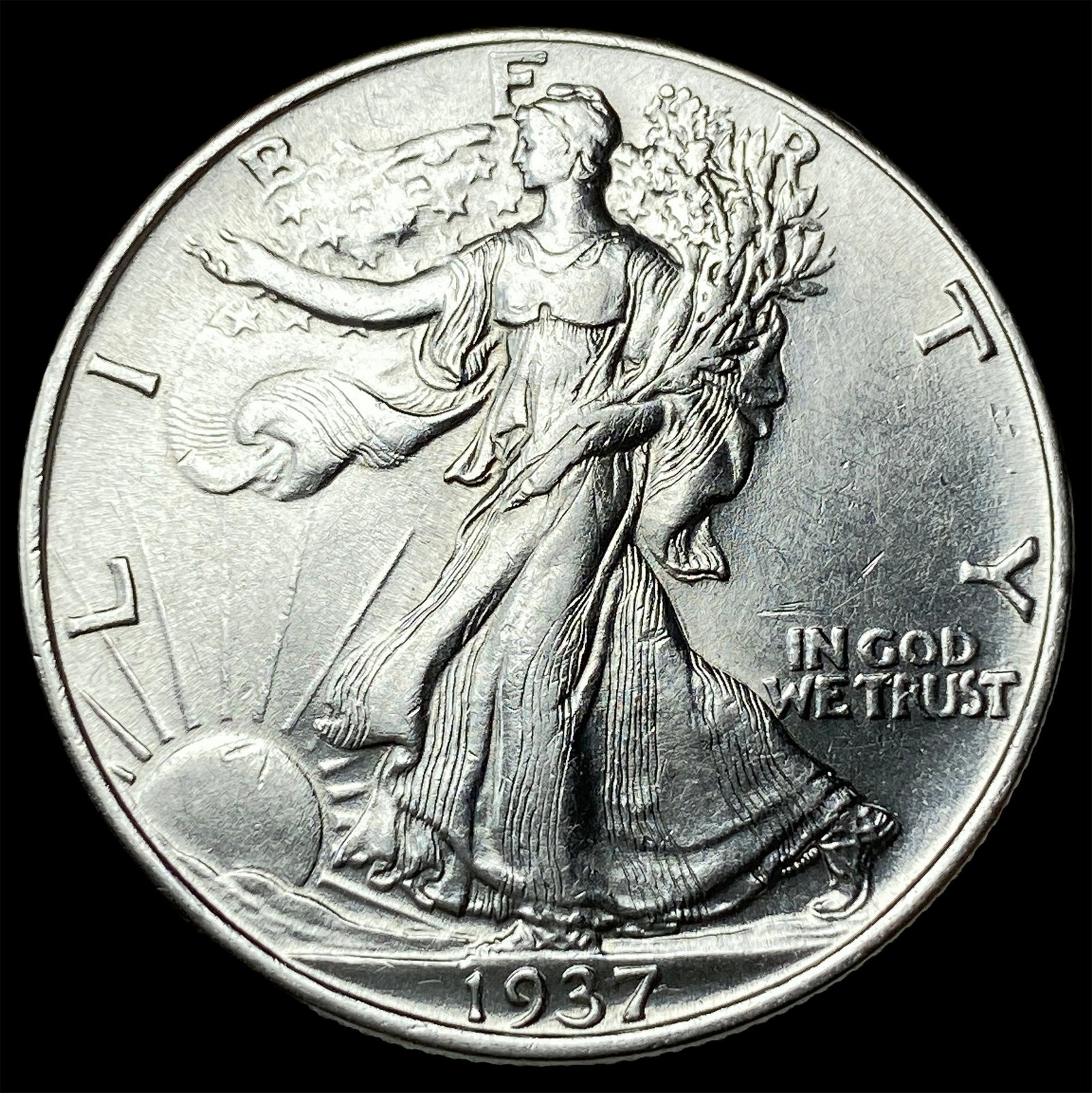 1937 Walking Liberty Silver Half Dollar CHOICE AU (1 of 2)