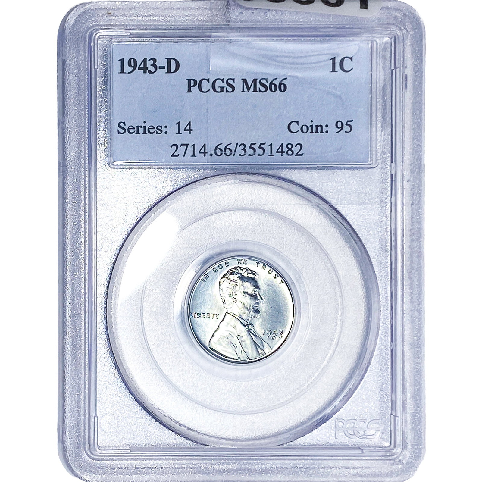 1943 Wheat Cent PCGS MS66 STEEL (1 of 2)
