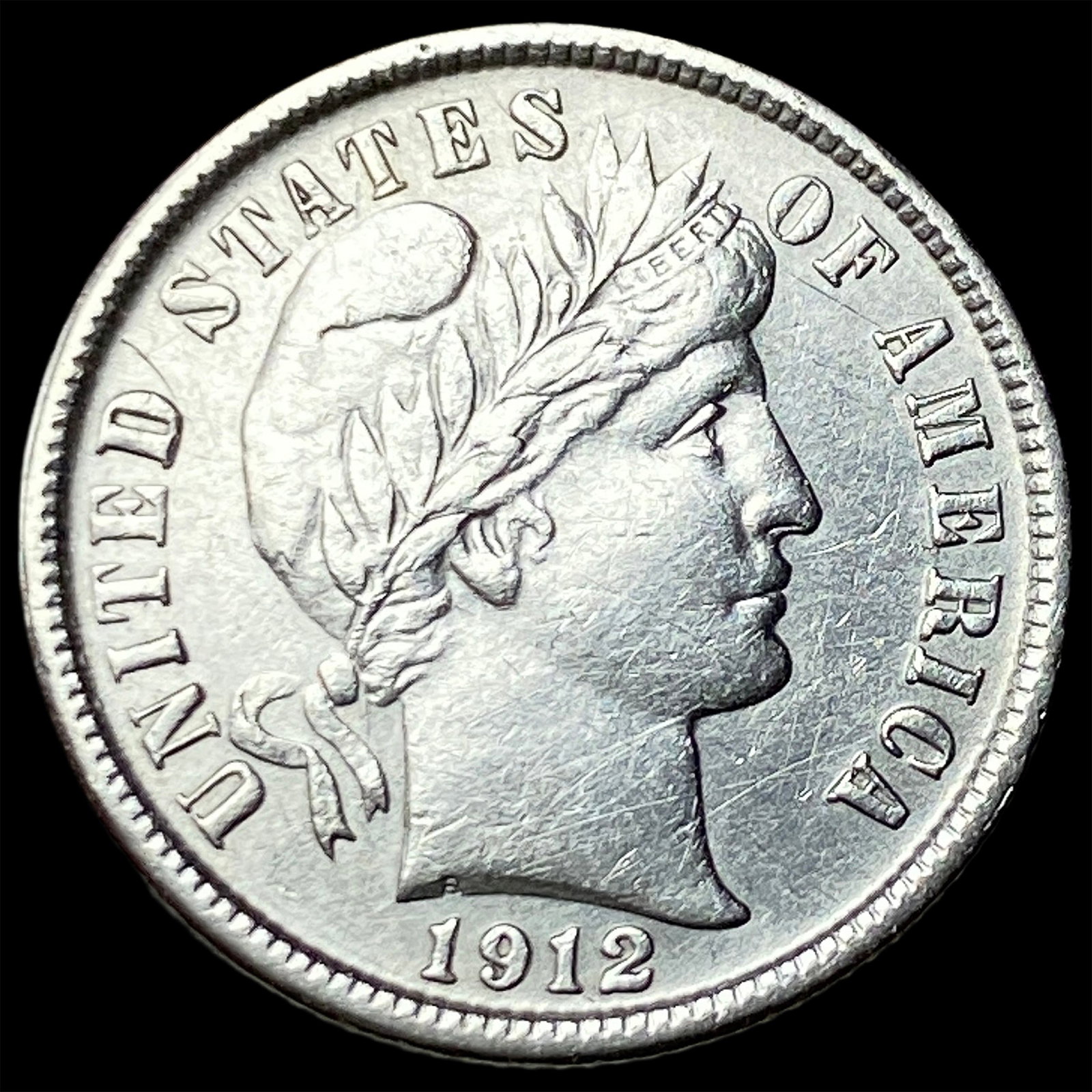 1912-D Silver Barber Dime CLOSELY UNCIRCULATED: 1912-D Silver Barber Dime CLOSELY UNCIRCULATED