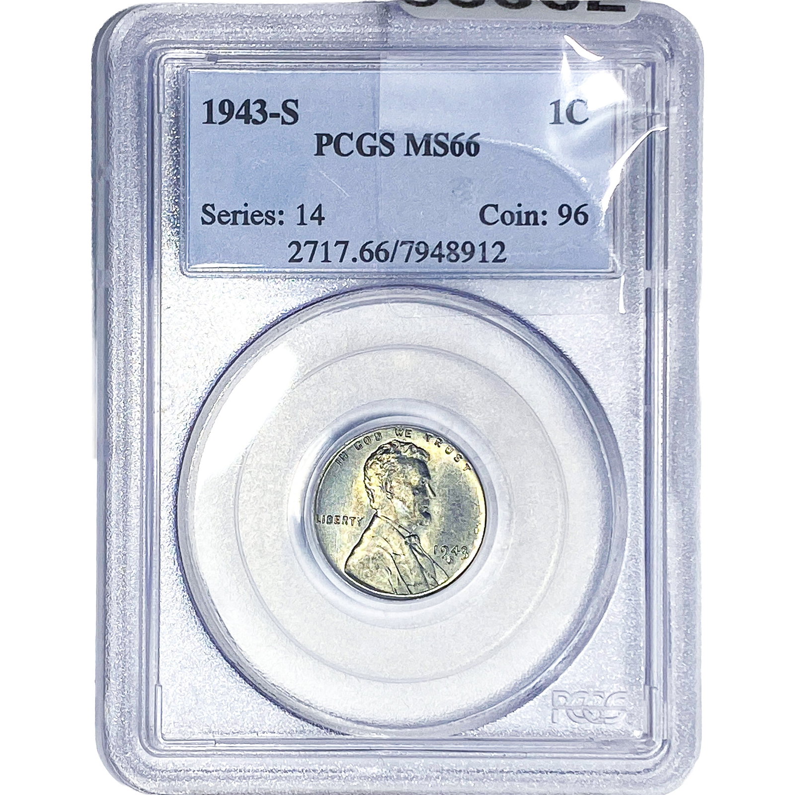 1943 Wheat Cent PCGS MS66 STEEL: 1943 Wheat Cent PCGS MS66 STEEL