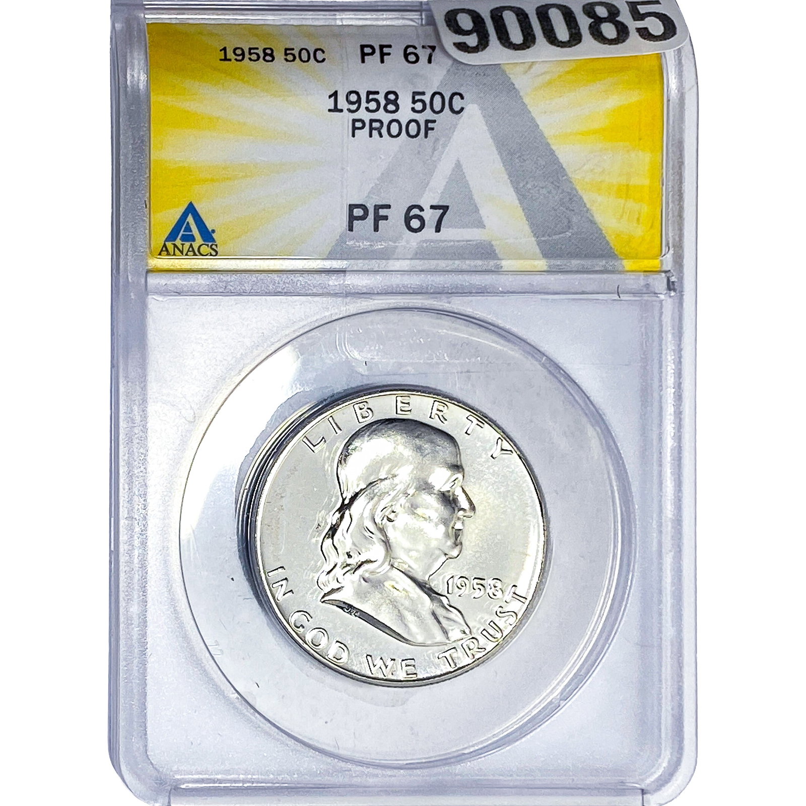 1958 Franklin Half Dollar ANACS PF67: 1958 Franklin Half Dollar ANACS PF67