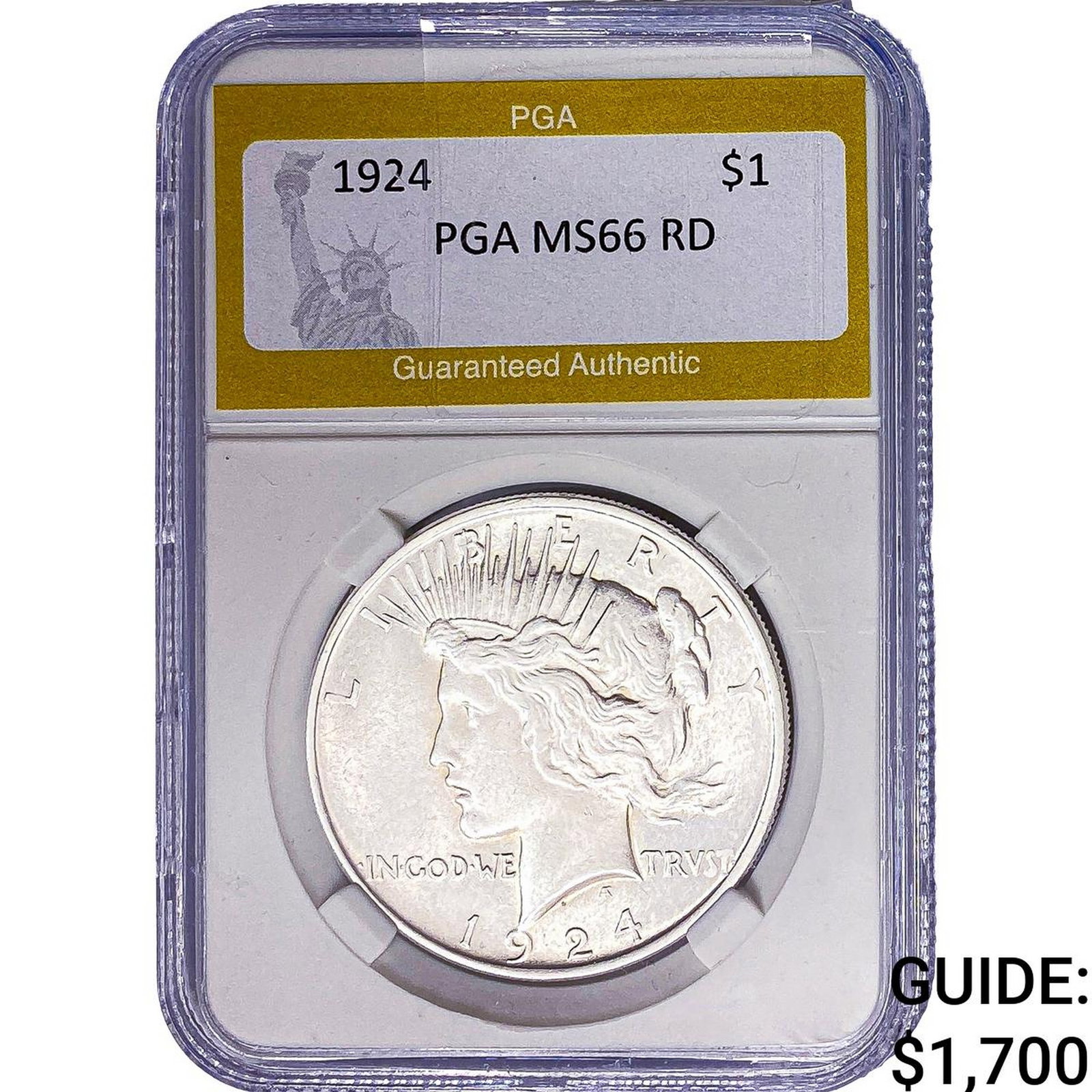1924 Silver Peace Dollar PGA MS66 RD (1 of 2)