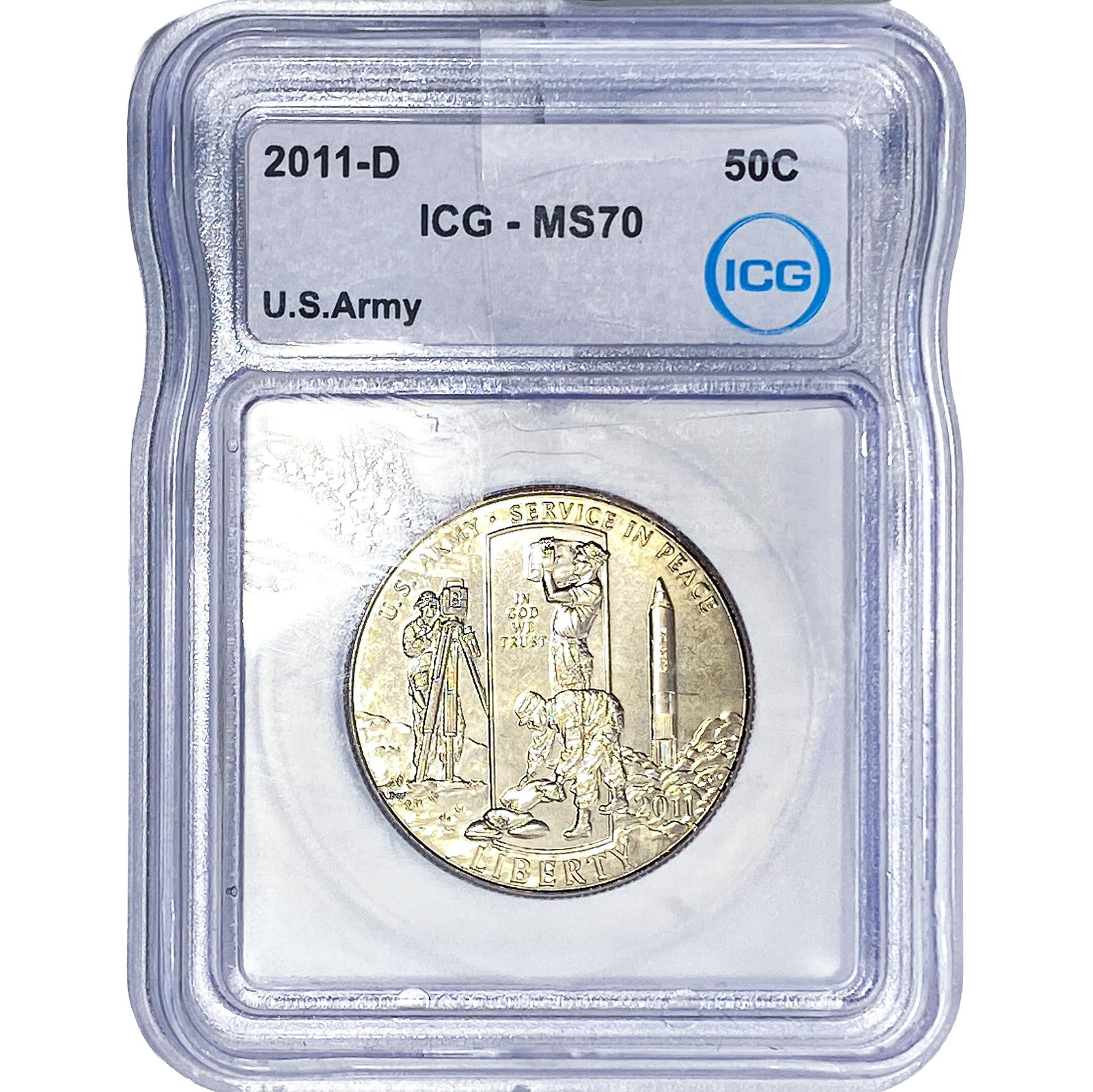 2011-D ICG MS70 50C US ARMY (1 of 2)
