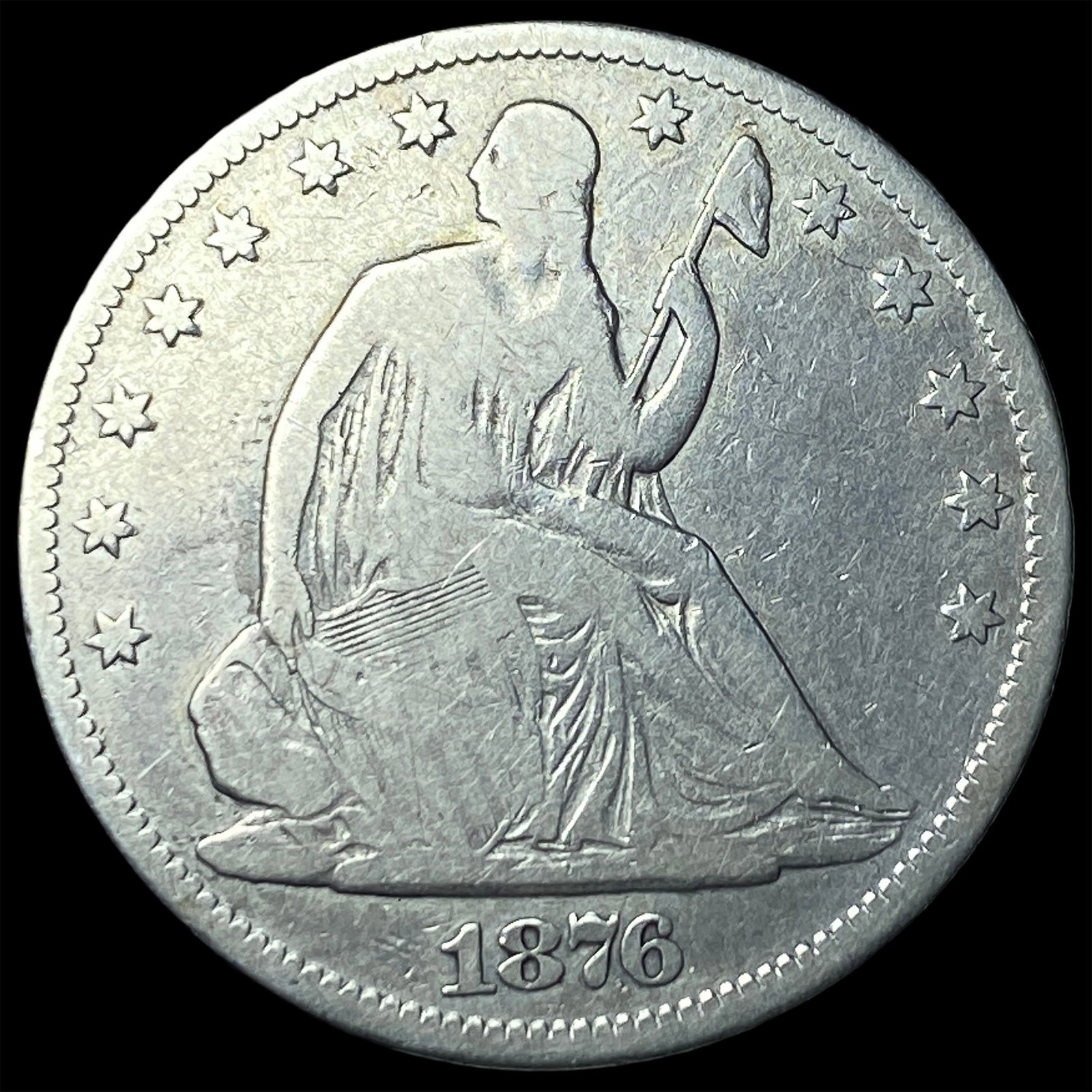1876-CC Silver Half Dollar LIGHTLY CIRCULATED: 1876-CC Silver Half Dollar LIGHTLY CIRCULATED