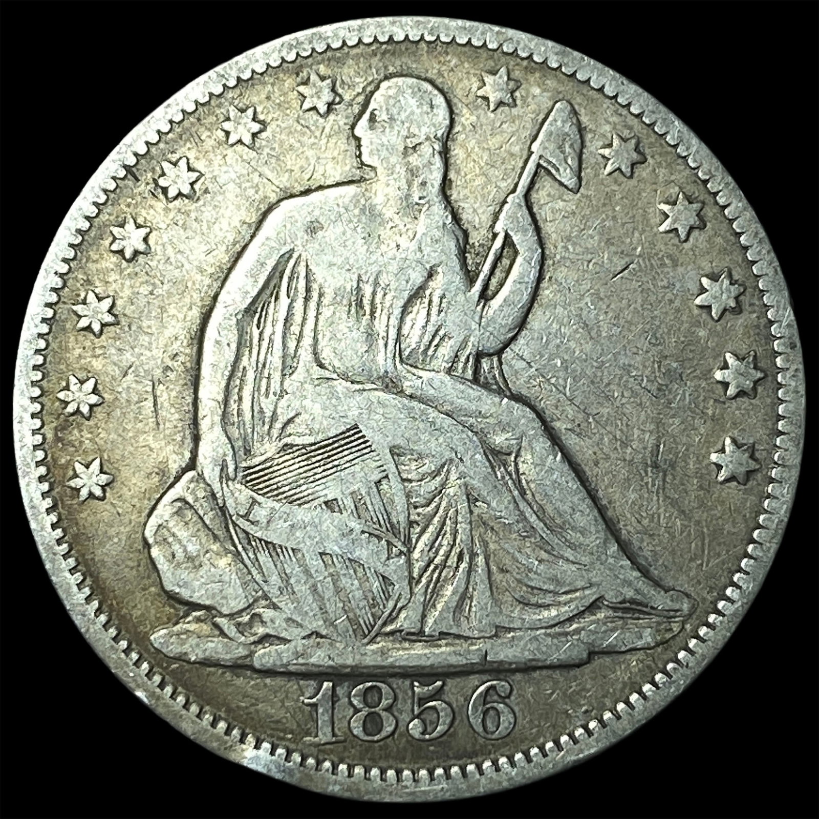 1856 Seated Liberty Half Dollar LIGHTLY CIRCULATED: 1856 Seated Liberty Half Dollar LIGHTLY CIRCULATED