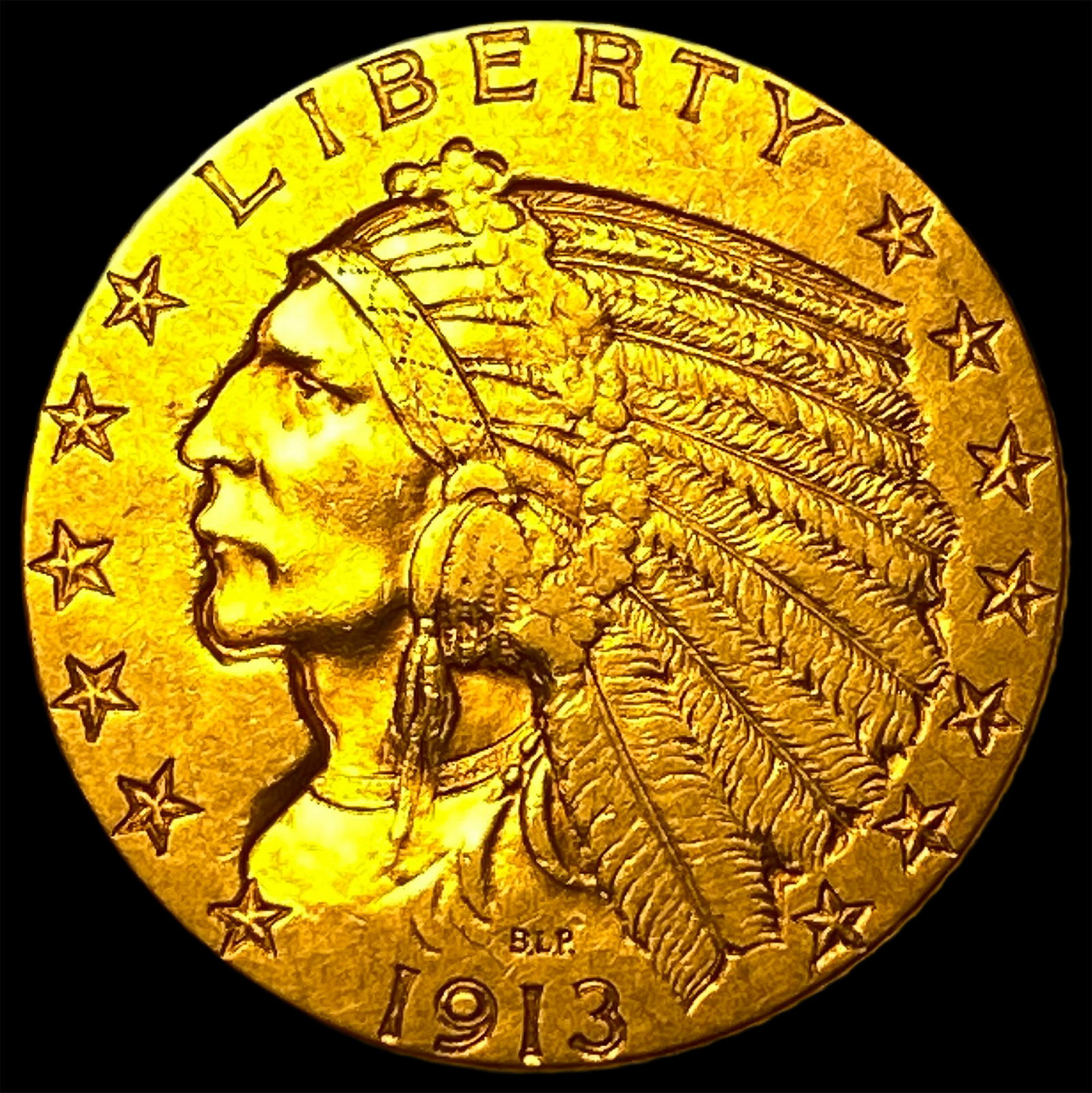 1913 Indian Head $5 Half Eagle Gold CLOSELY UNCIRCULATED: 1913 Indian Head $5 Half Eagle Gold CLOSELY UNCIRCULATED