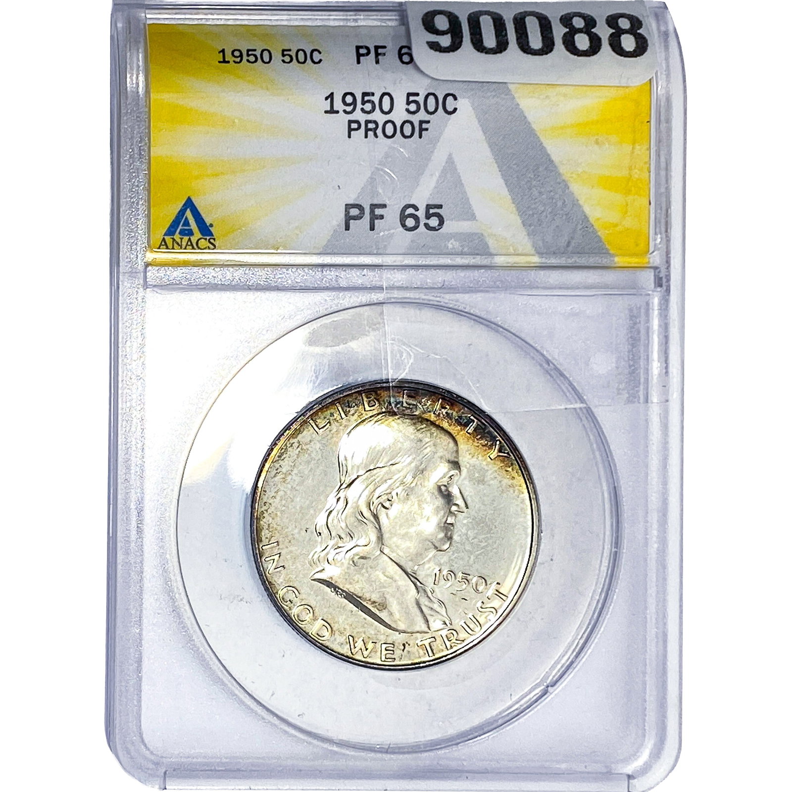 1950 Franklin Half Dollar ANACS PF65 PROOF: 1950 Franklin Half Dollar ANACS PF65 PROOF
