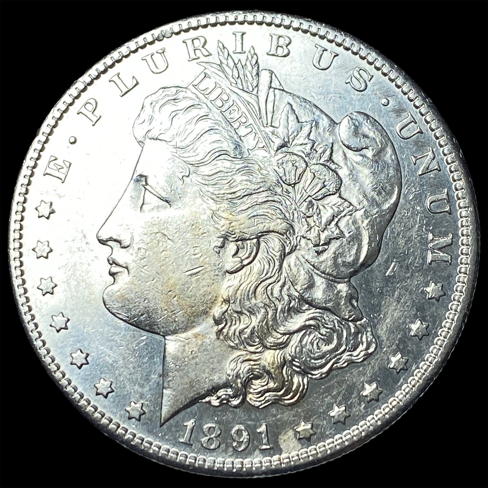 1891-S Silver Morgan Dollar CHOICE AU: 1891-S Silver Morgan Dollar CHOICE AU