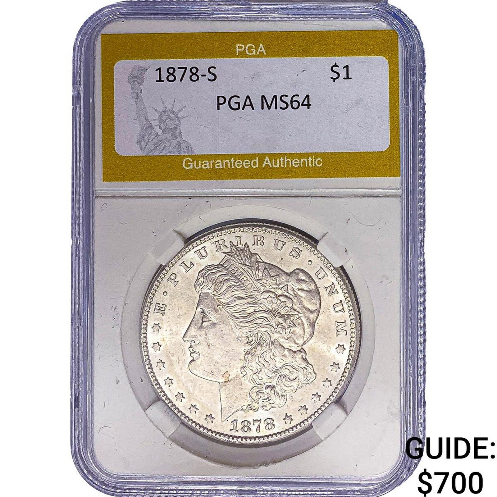 1878-S Morgan Silver Dollar PGA MS64: 1878-S Morgan Silver Dollar PGA MS64