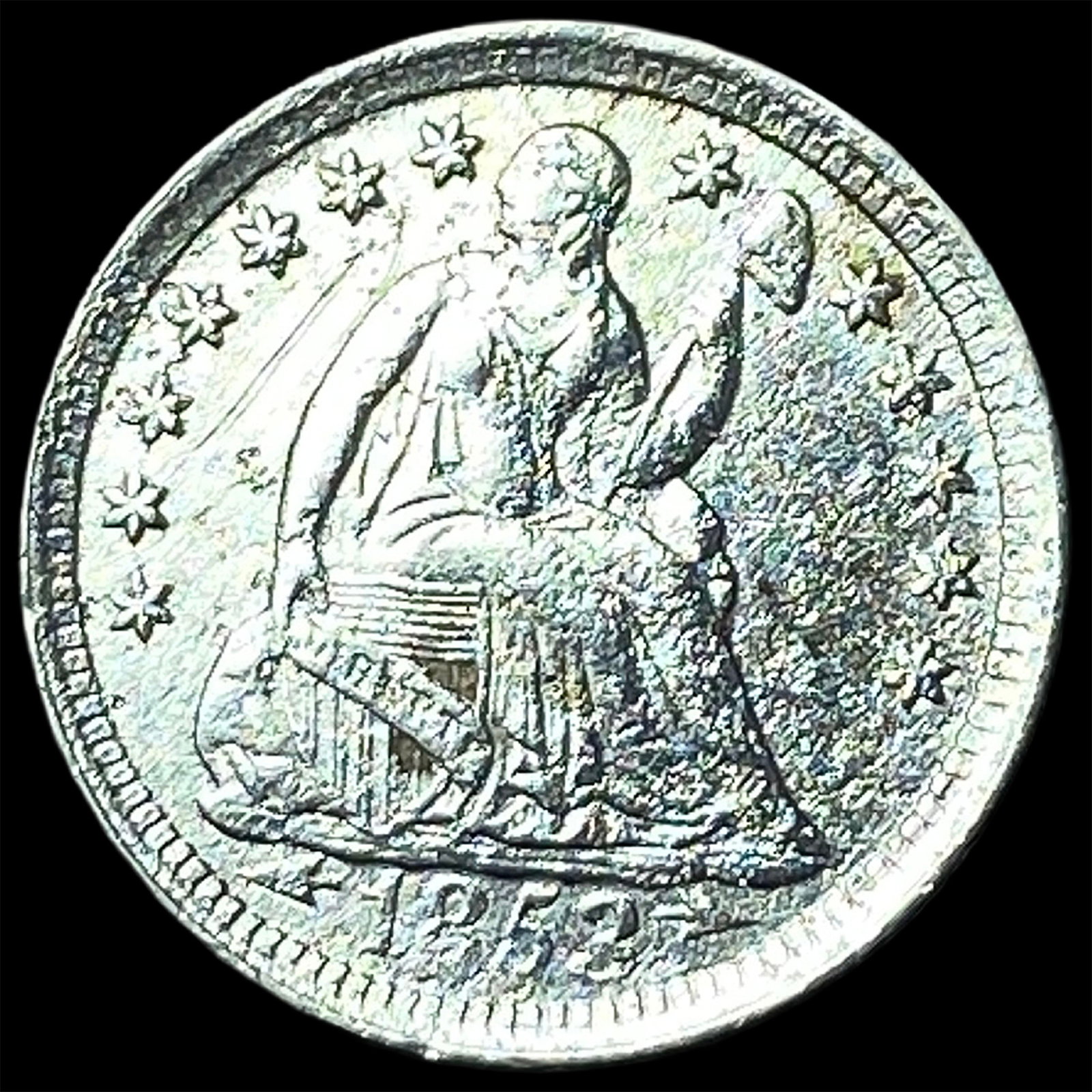 1853 Silver Half Dime CLOSELY UNCIRCULATED: 1853 Silver Half Dime CLOSELY UNCIRCULATED