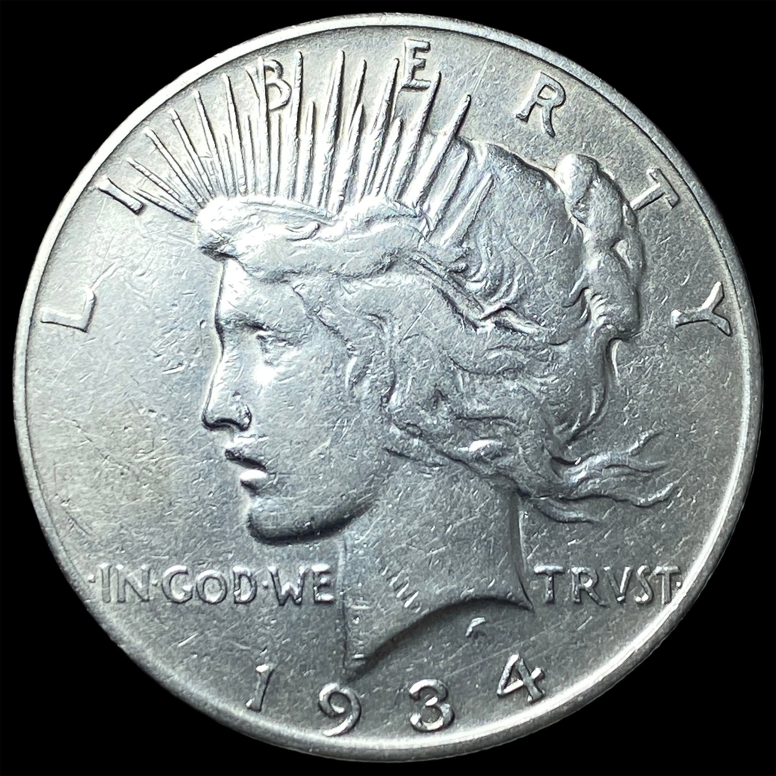 1934-S Silver Peace Dollar NEARLY UNCIRCULATED: 1934-S Silver Peace Dollar NEARLY UNCIRCULATED
