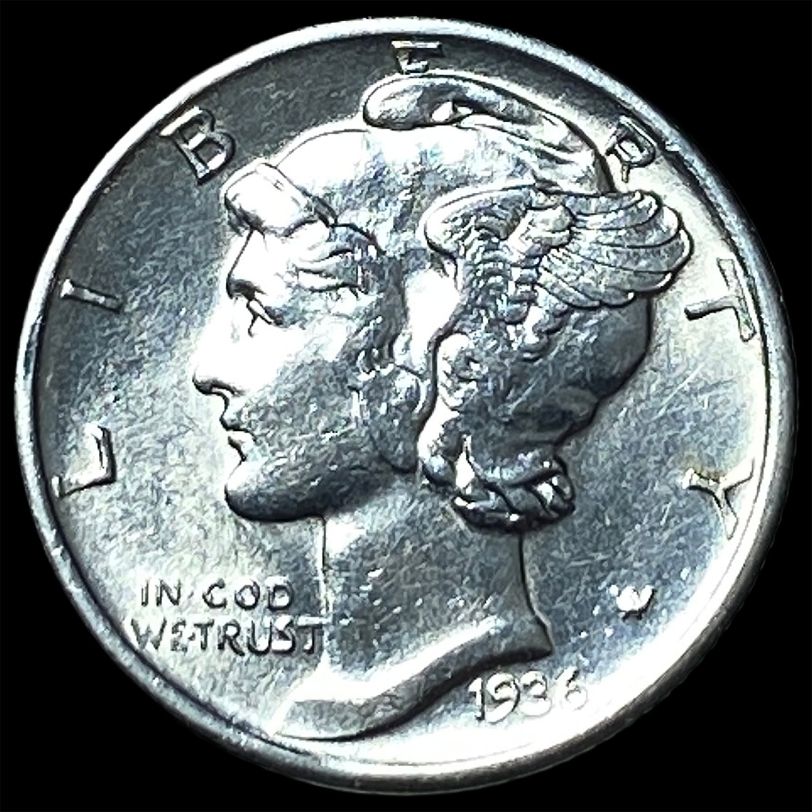 1986 Silver 1 oz Mercury Dime Tribute UNCIRCULATED (1 of 2)