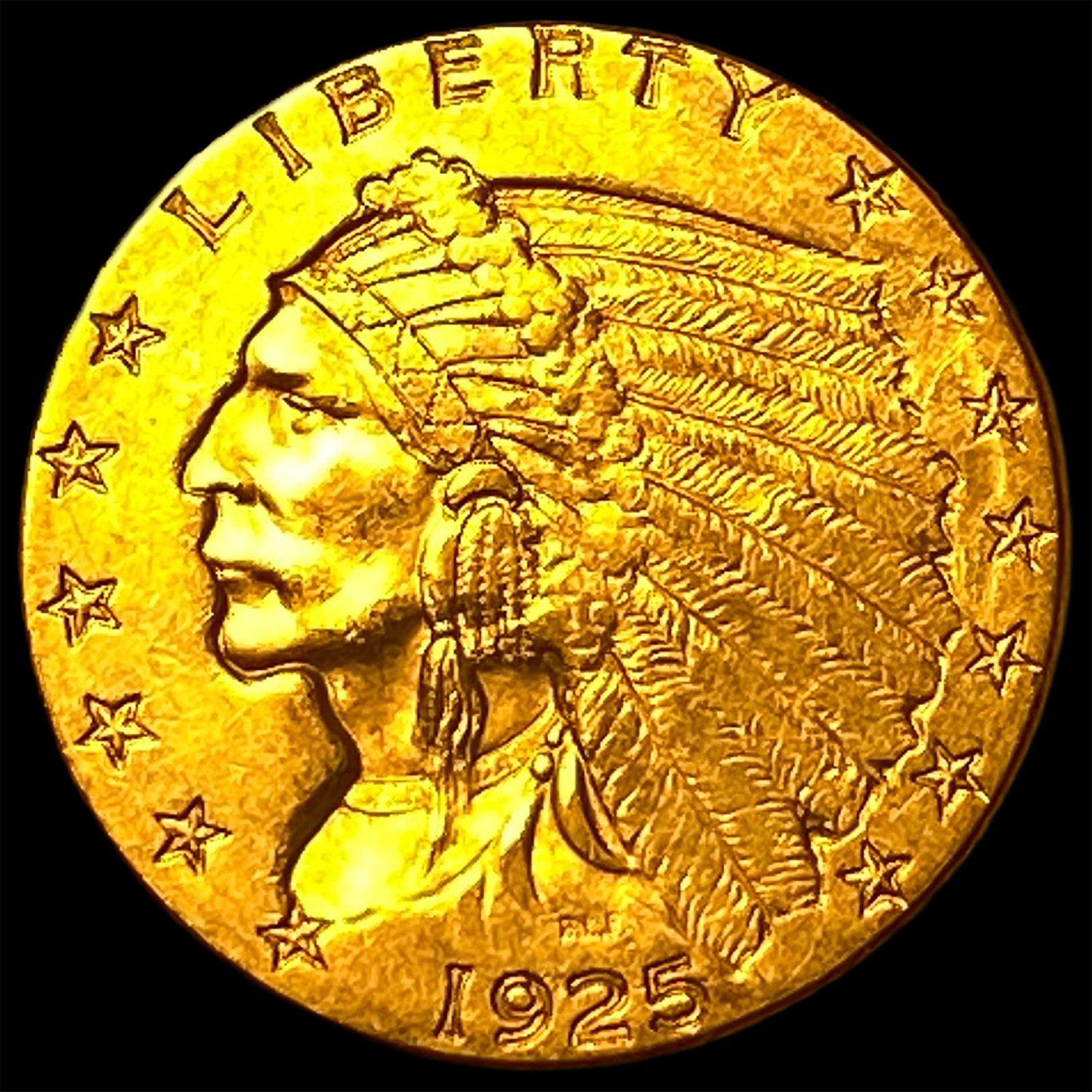 1925 Indian Head Gold $2.50 Quarter Eagle CLOSELY UNCIRCULATED (1 of 2)