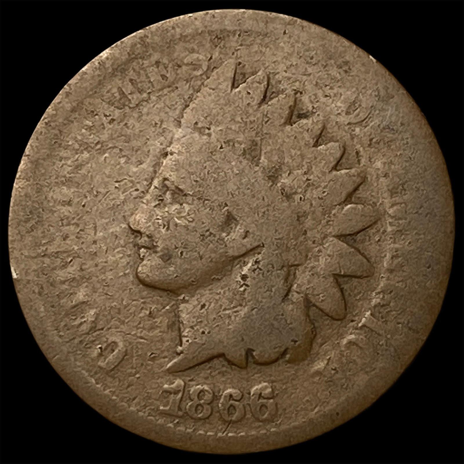 1866 Indian Head Cent NICELY CIRCULATED: 1866 Indian Head Cent NICELY CIRCULATED