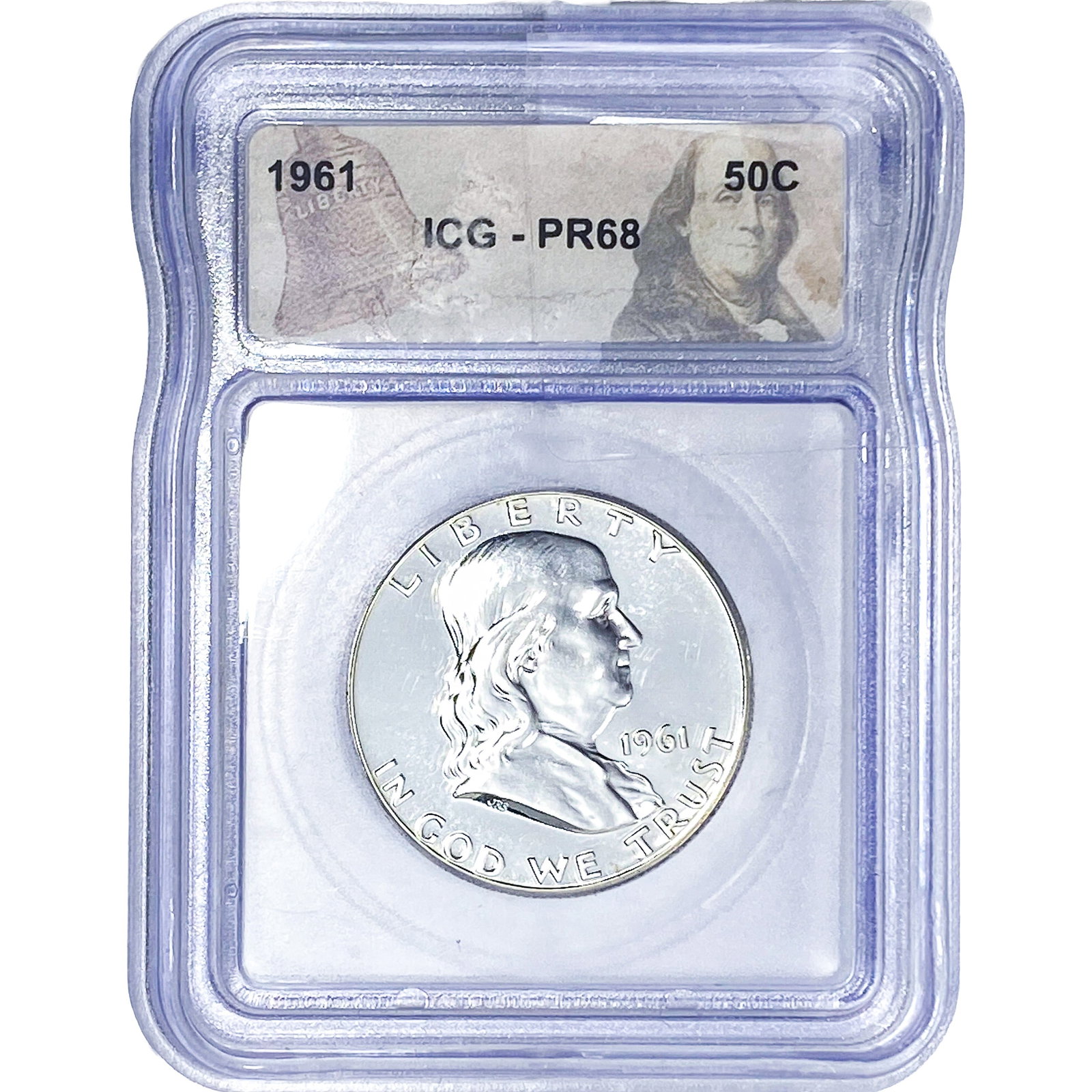 1961 Franklin Half Dollar ICG PR68: 1961 Franklin Half Dollar ICG PR68