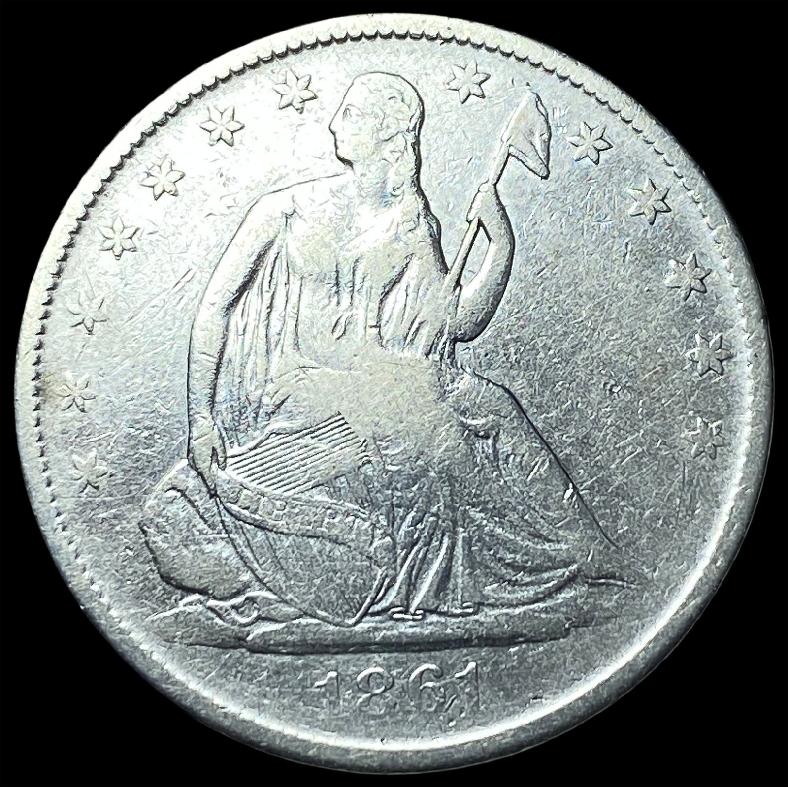 1861-O Silver Half Dollar LIGHTLY CIRCULATED: 1861-O Silver Half Dollar LIGHTLY CIRCULATED