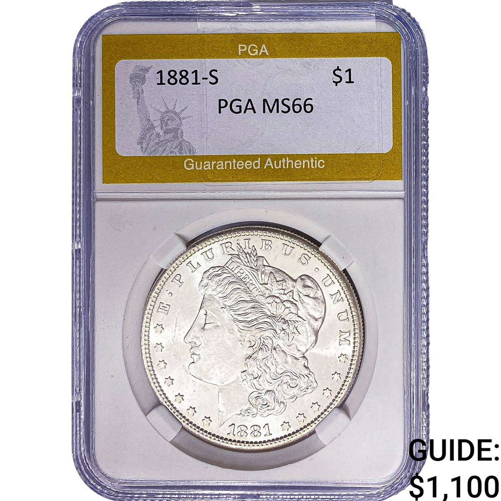 1881-S Morgan Silver Dollar PGA MS66: 1881-S Morgan Silver Dollar PGA MS66