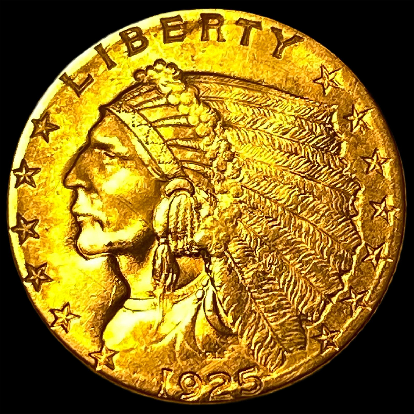 1925 Indian Head Gold $2.50 Quarter Eagle CLOSELY UNCIRCULATED (1 of 2)