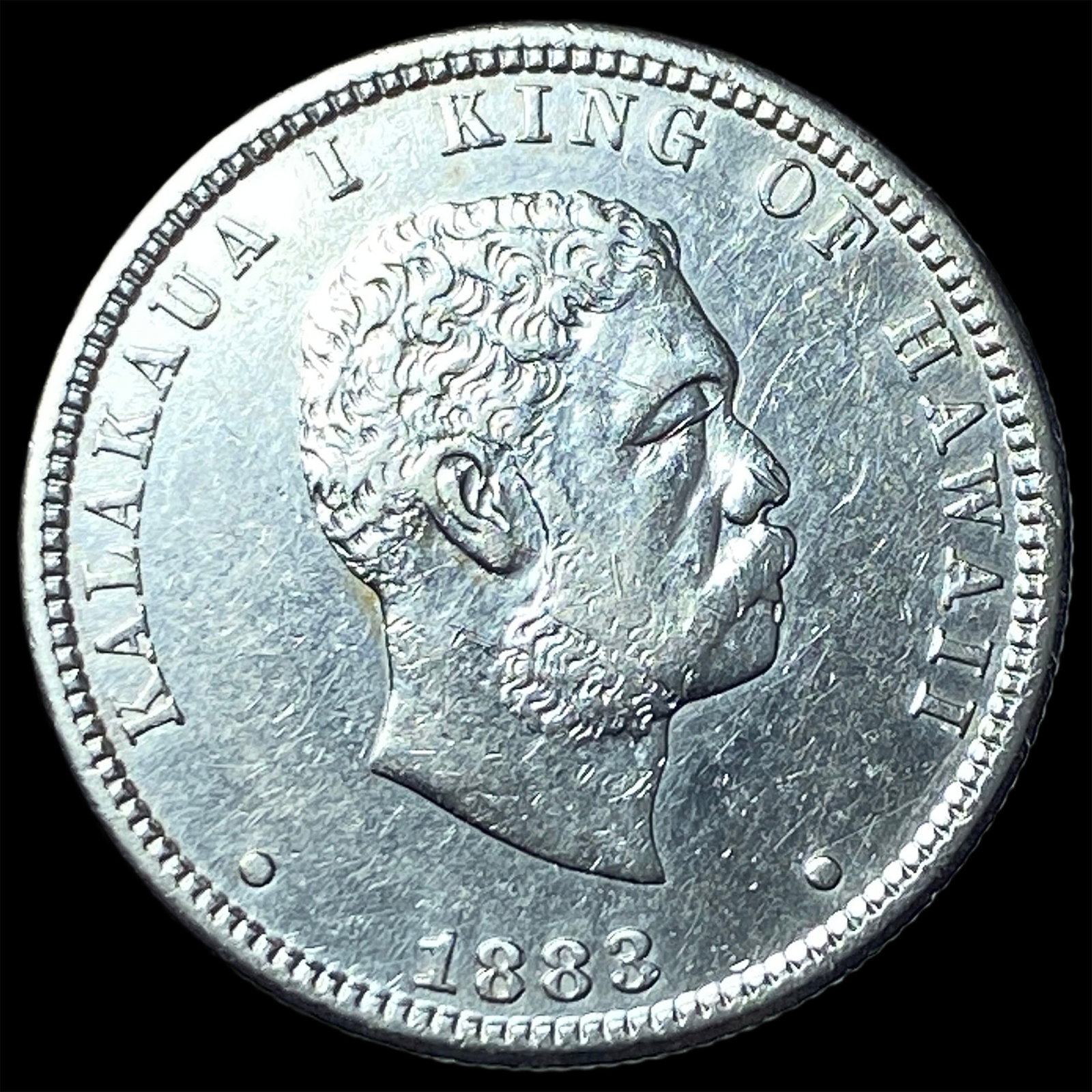 1883 Hawaii Silver 1/4 Dollar CLOSELY UNCIRCULATED: 1883 Hawaii Silver 1/4 Dollar CLOSELY UNCIRCULATED