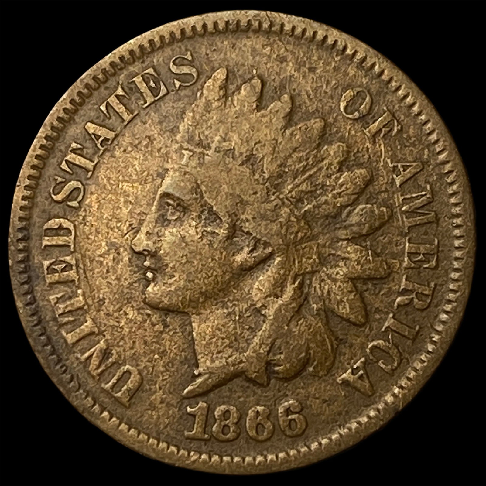 1866 Indian Head Cent LIGHTLY CIRCULATED (1 of 2)