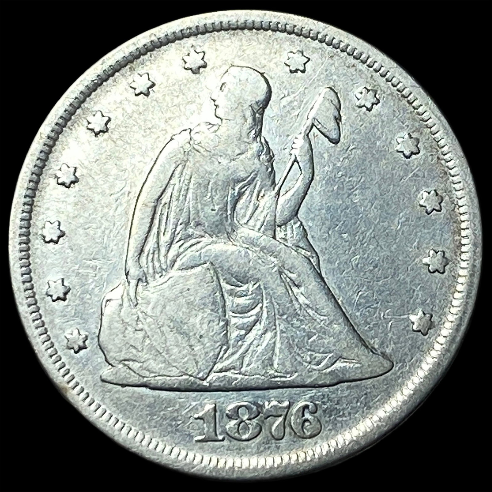 1876 Seated Liberty Twenty Cents LIGHTLY CIRCULATED: 1876 Seated Liberty Twenty Cents LIGHTLY CIRCULATED