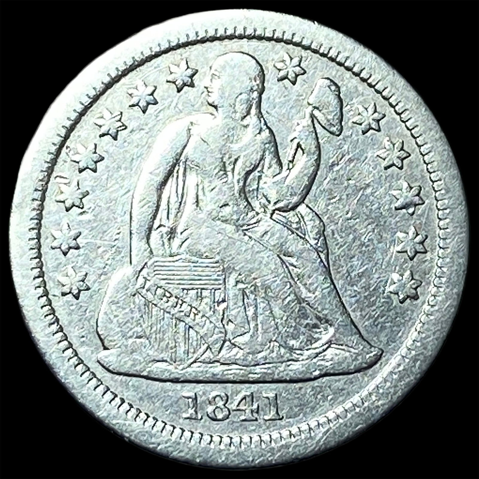 1841-O Silver Seated Liberty Dime LIGHTLY CIRCULATED: 1841-O Silver Seated Liberty Dime LIGHTLY CIRCULATED