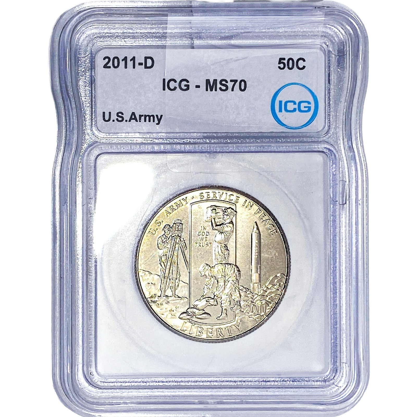 2011-D ICG MS70 50C US ARMY (1 of 2)