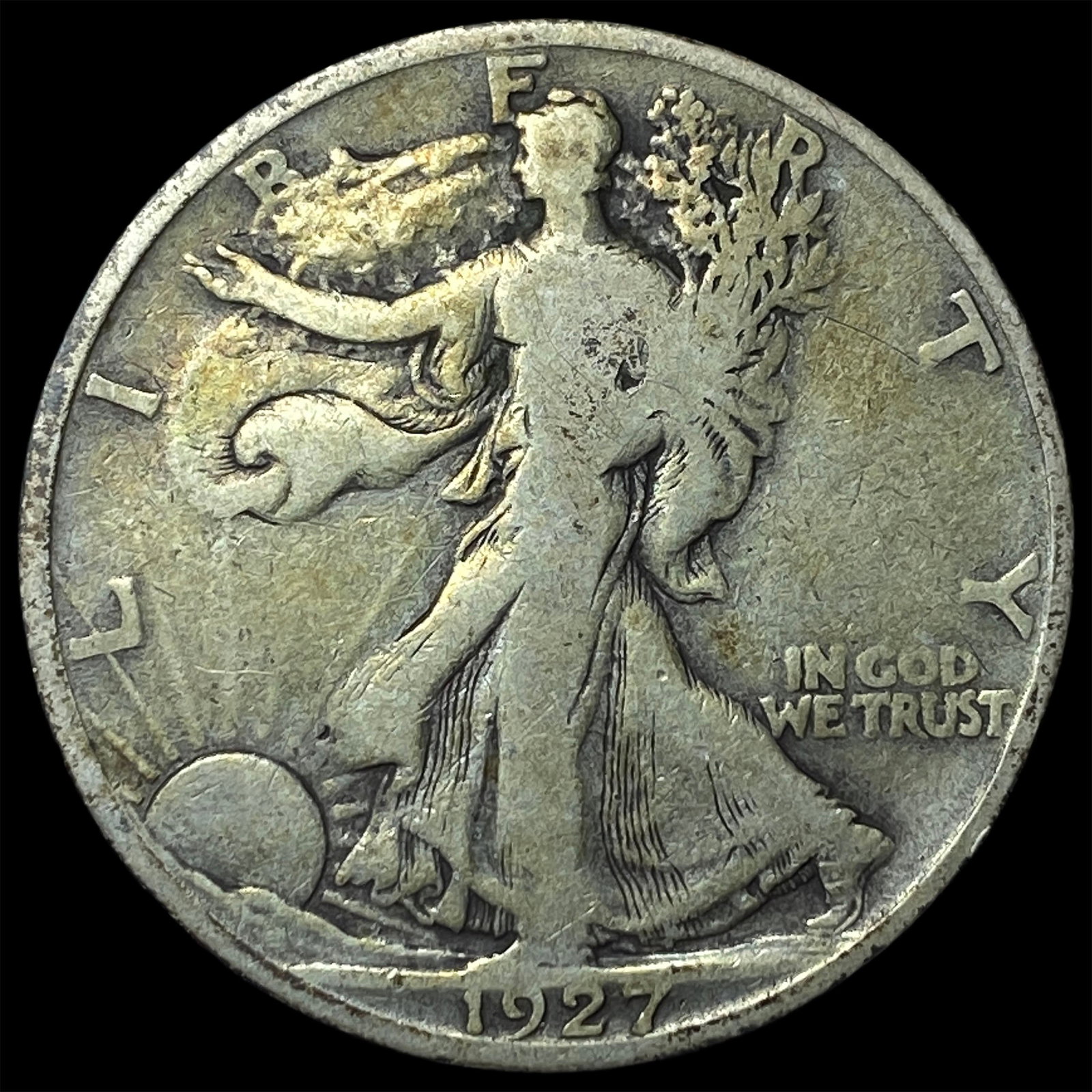 1927-S Silver Walking Liberty Half Dollar NICELY CIRCULATED: 1927-S Silver Walking Liberty Half Dollar NICELY CIRCULATED