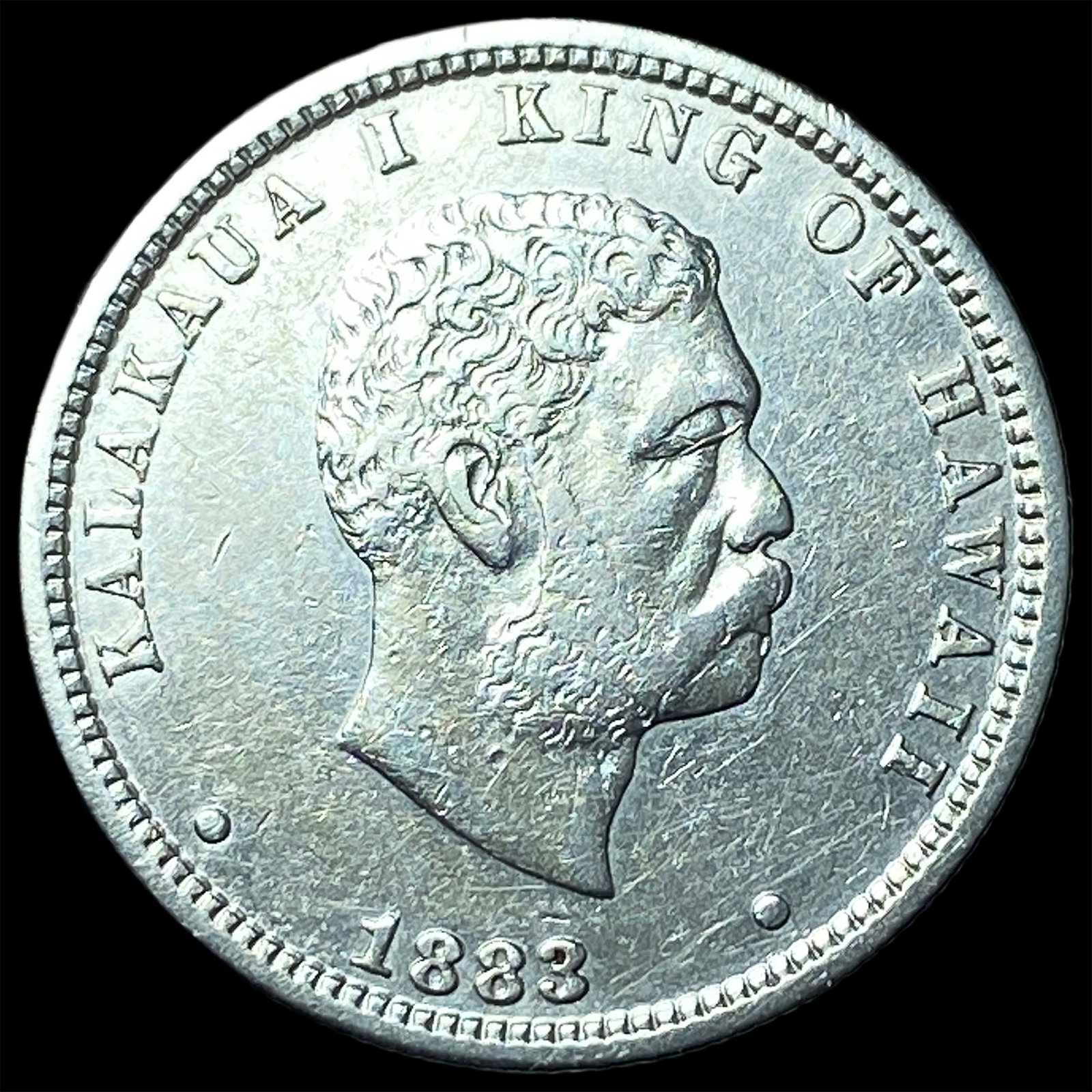 1883 Hawaii Silver 1/4 Dollar CLOSELY UNCIRCULATED: 1883 Hawaii Silver 1/4 Dollar CLOSELY UNCIRCULATED