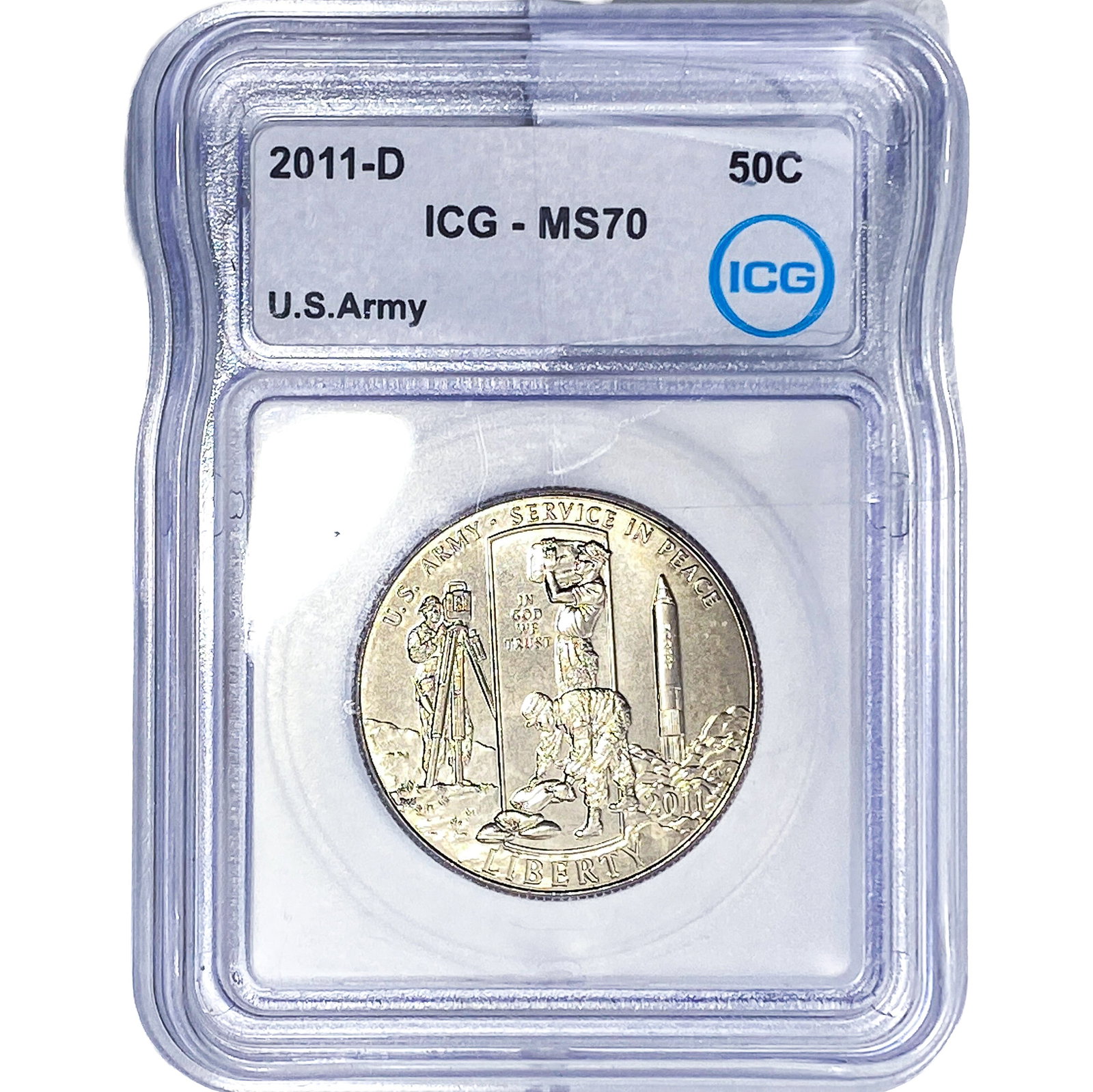 2011-D ICG MS70 50C US ARMY (1 of 2)