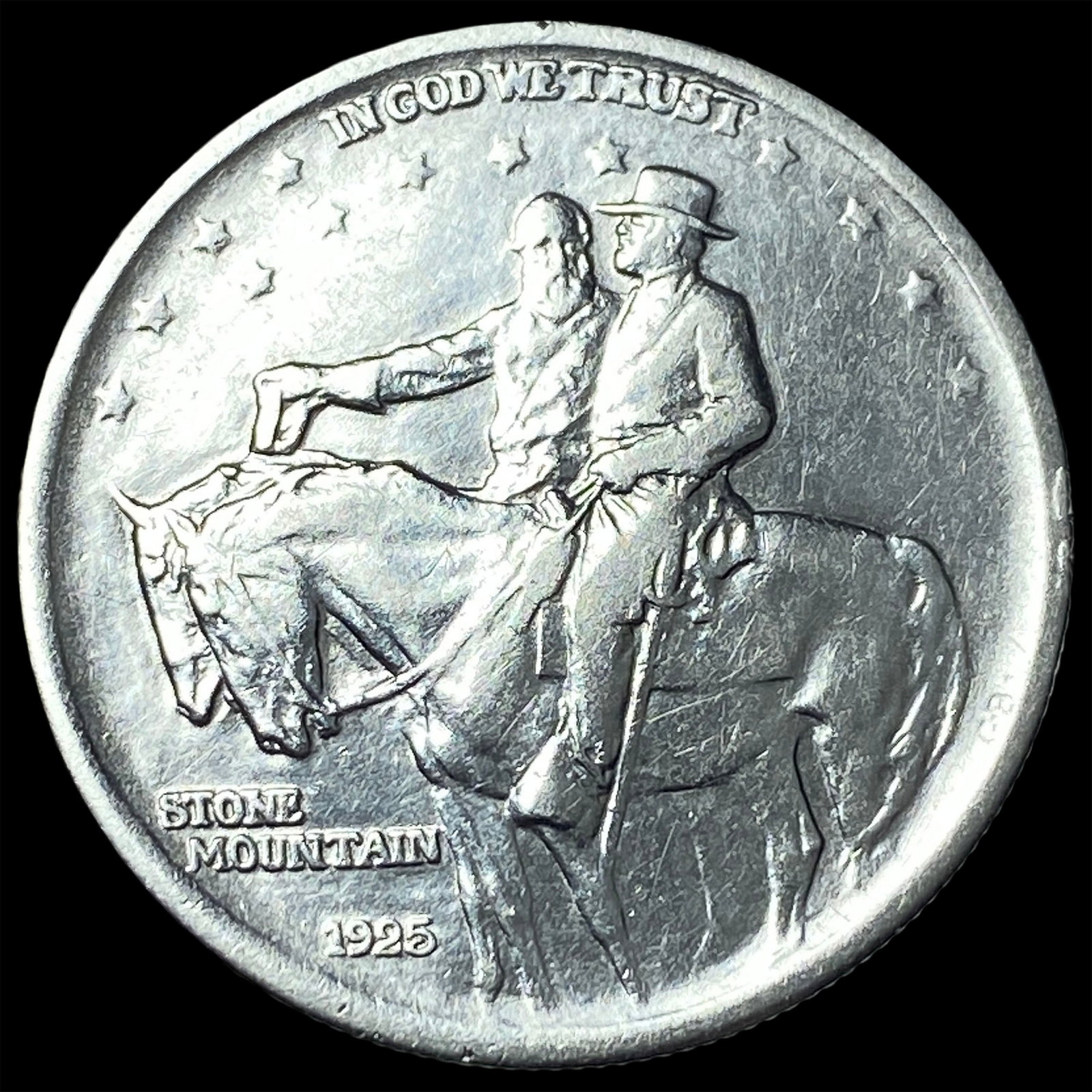 1925 Silver Stone Mountain Half Dollar NEARLY UNCIRCULATED: 1925 Silver Stone Mountain Half Dollar NEARLY UNCIRCULATED