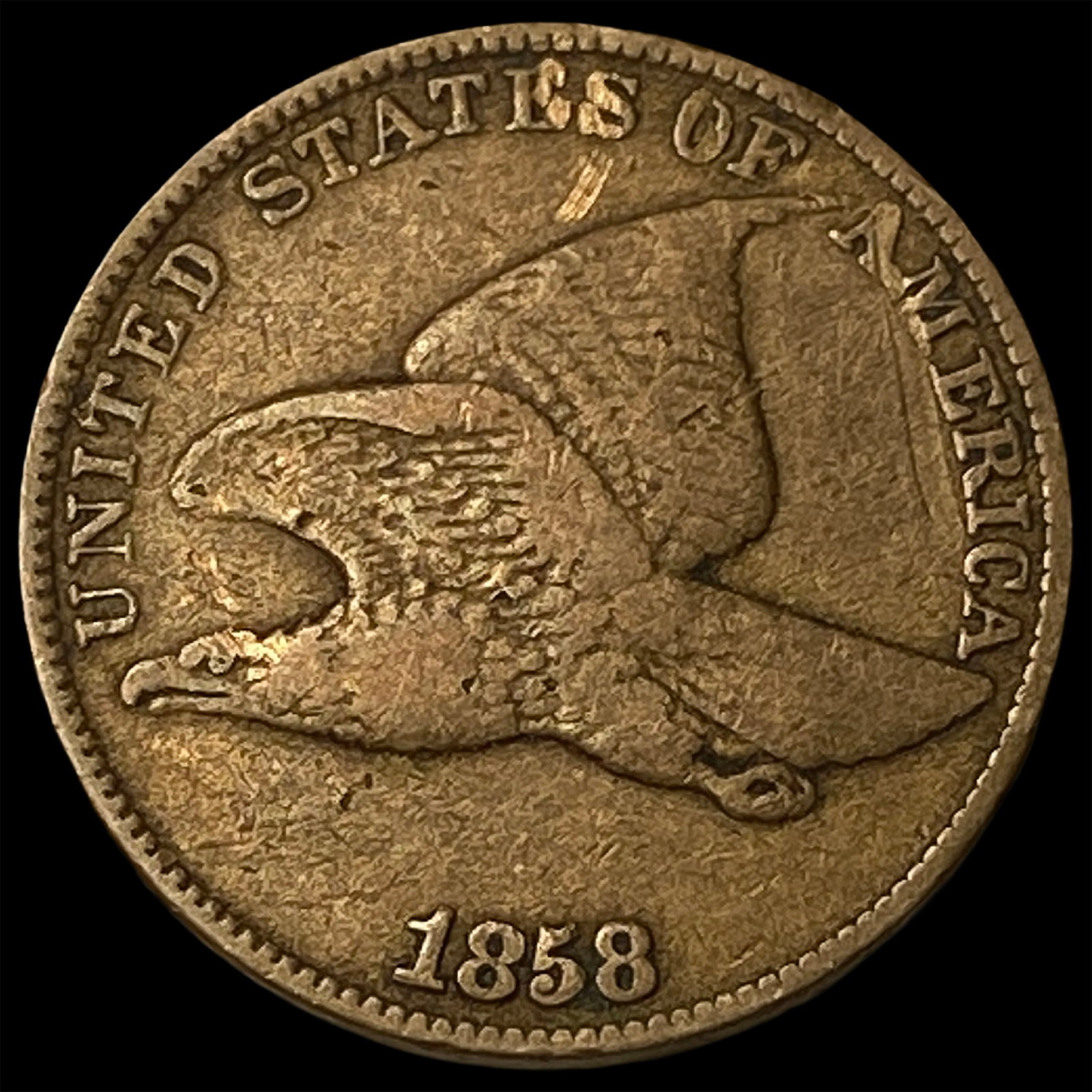 1858 Copper-Nickel Flying Eagle Cent LIGHTLY CIRCULATED: 1858 Copper-Nickel Flying Eagle Cent LIGHTLY CIRCULATED
