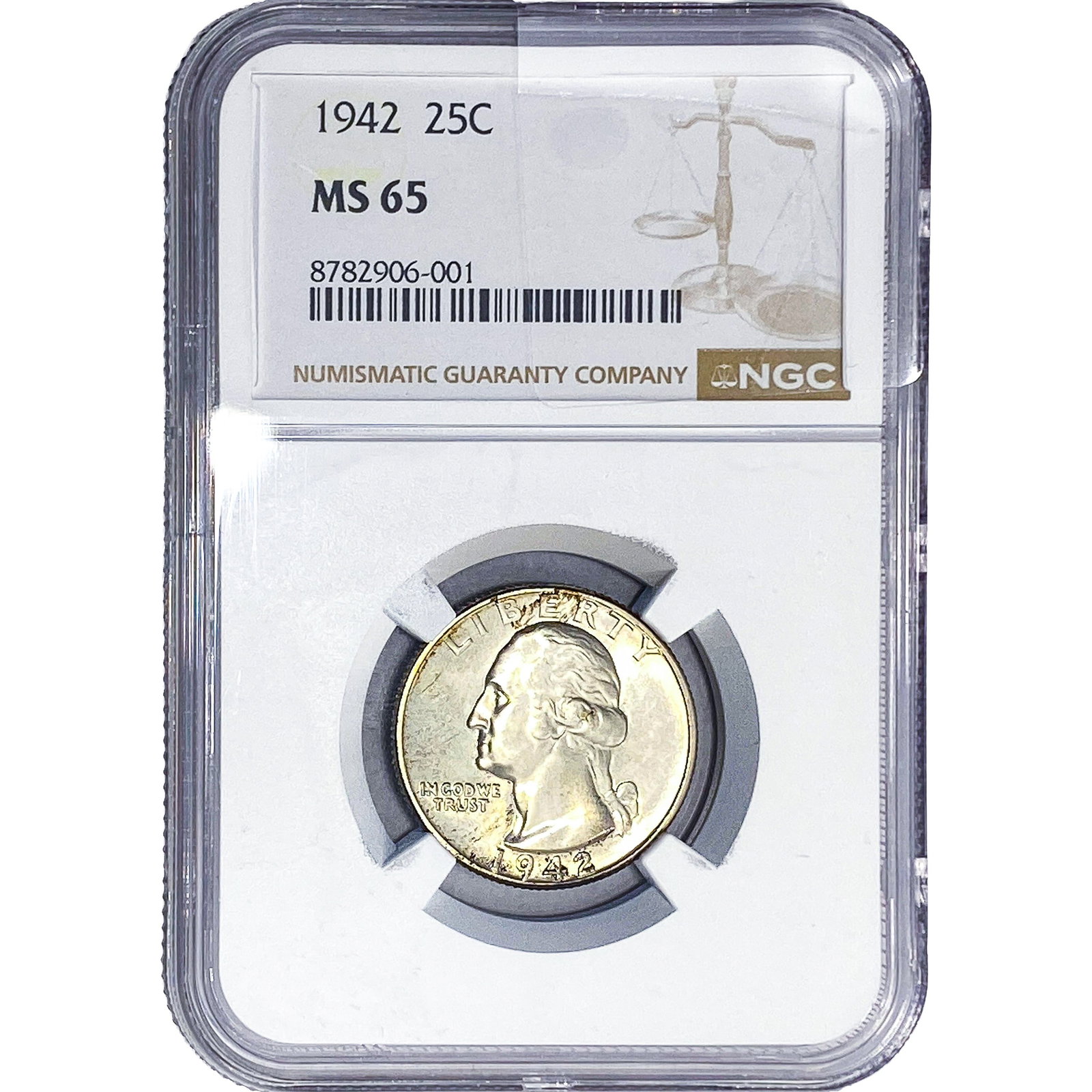 1942 Washington Silver Quarter NGC MS65: 1942 Washington Silver Quarter NGC MS65