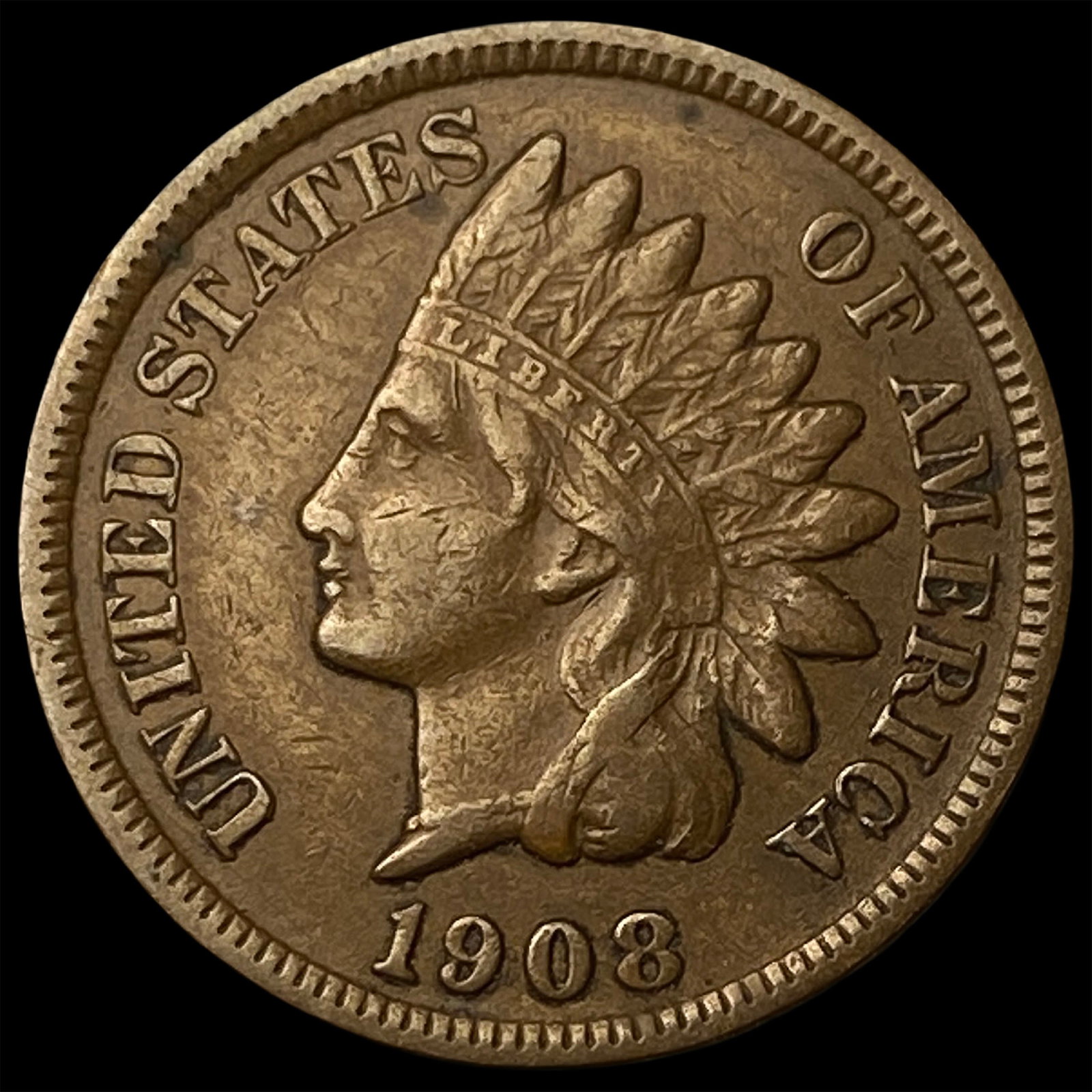 1908-S Indian Head Cent NEARLY UNCIRCULATED: 1908-S Indian Head Cent NEARLY UNCIRCULATED